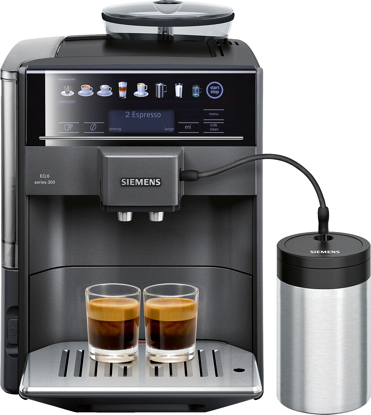  Fully automatic coffee machine ROW-Variante Sapphire black metallic, Removable water tank