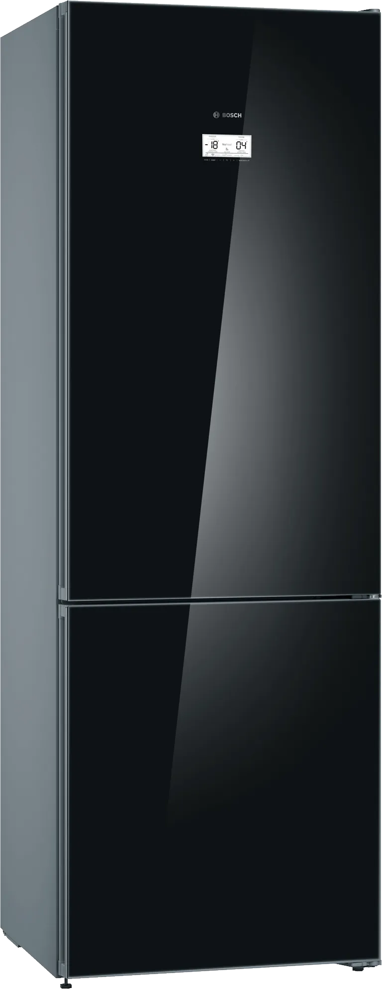 Series 6 free-standing fridge-freezer with freezer at bottom, glass door 203 x 70 cm Black 