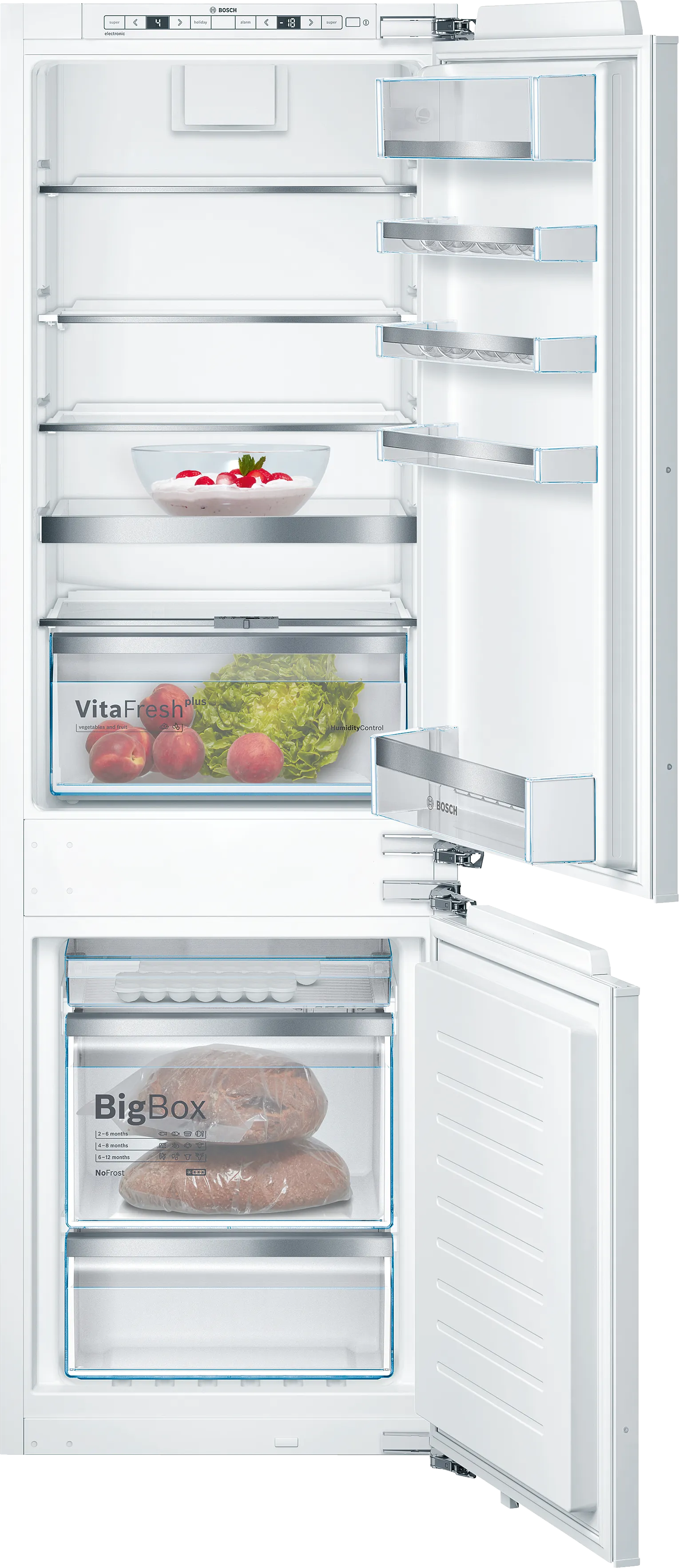 Series 6 Built-in fridge-freezer with freezer at bottom 177.2 x 55.8 cm flat hinge 