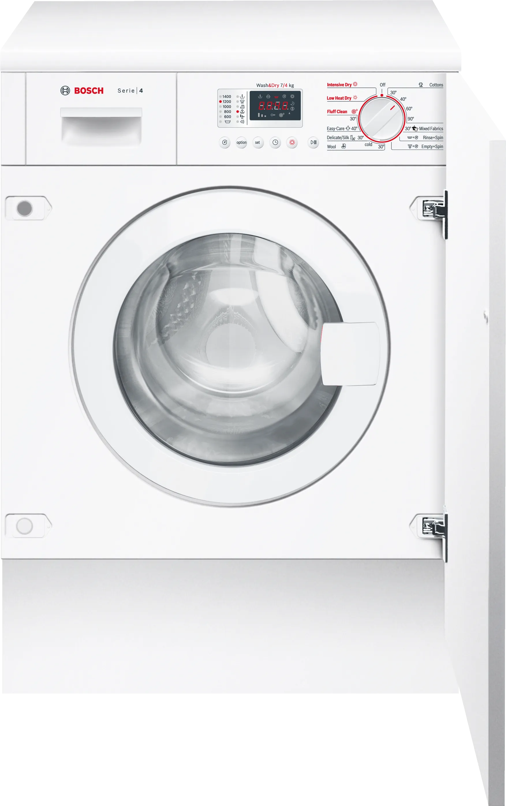 Series 4 integrated washer dryer 7/4 kg 1400 rpm 