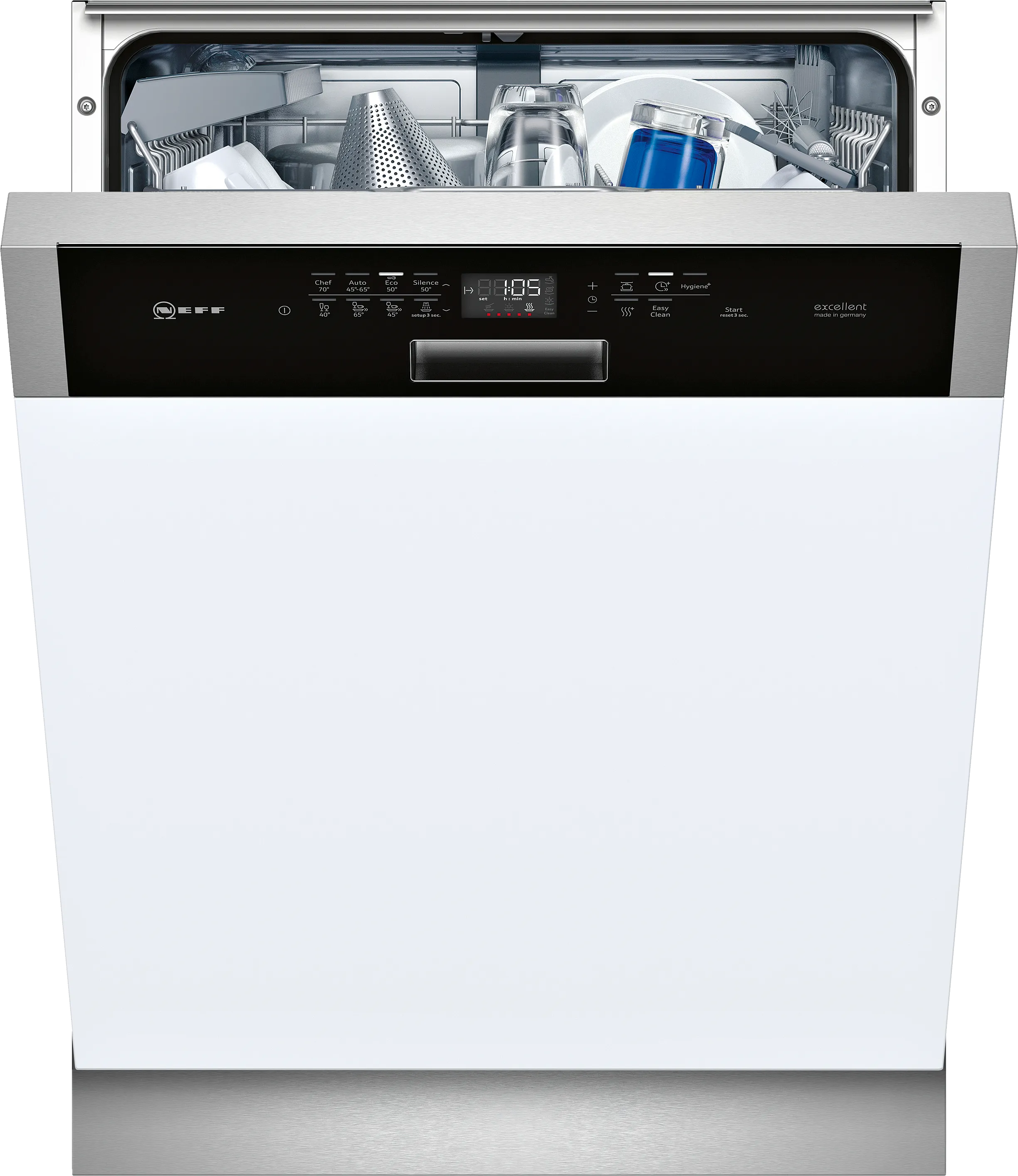 N 70 semi-integrated dishwasher 60 cm Brushed steel