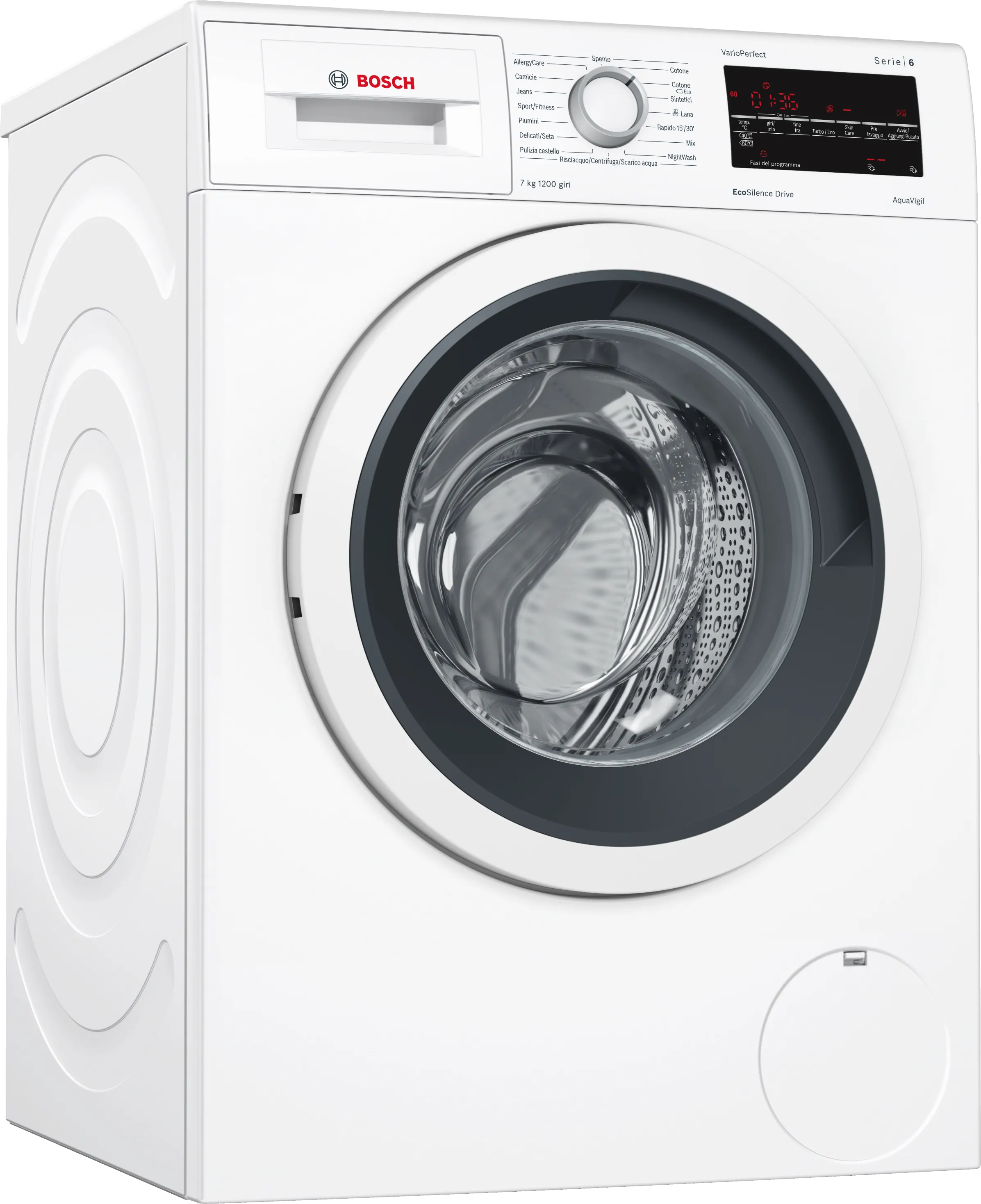 Series 6 washing machine, frontloader fullsize 7 kg 1200 rpm, White