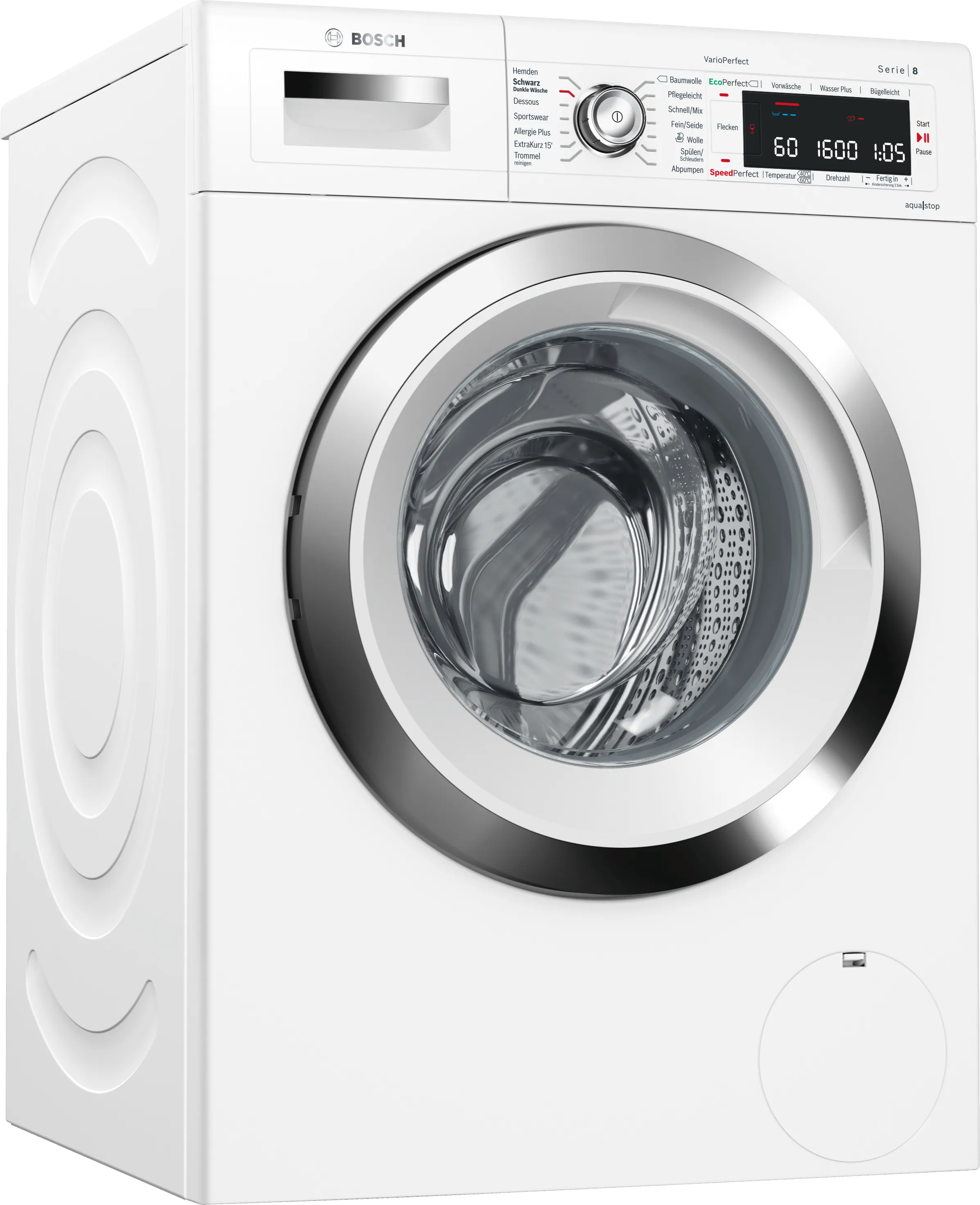 Series 8 washing machine, frontloader fullsize 9 kg 1600 rpm, White