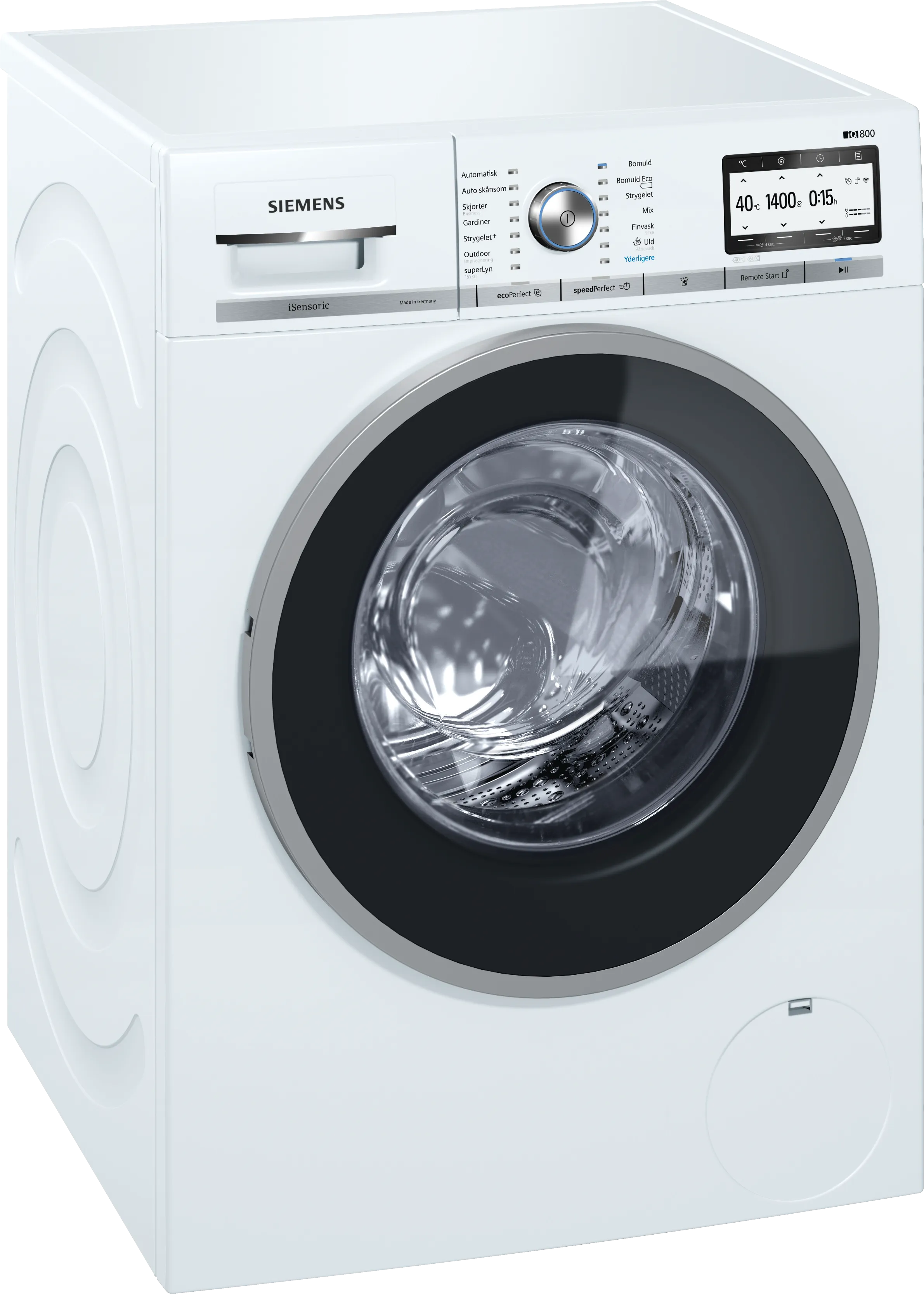 iQ800 washing machine, frontloader fullsize 9 kg 1400 rpm, White