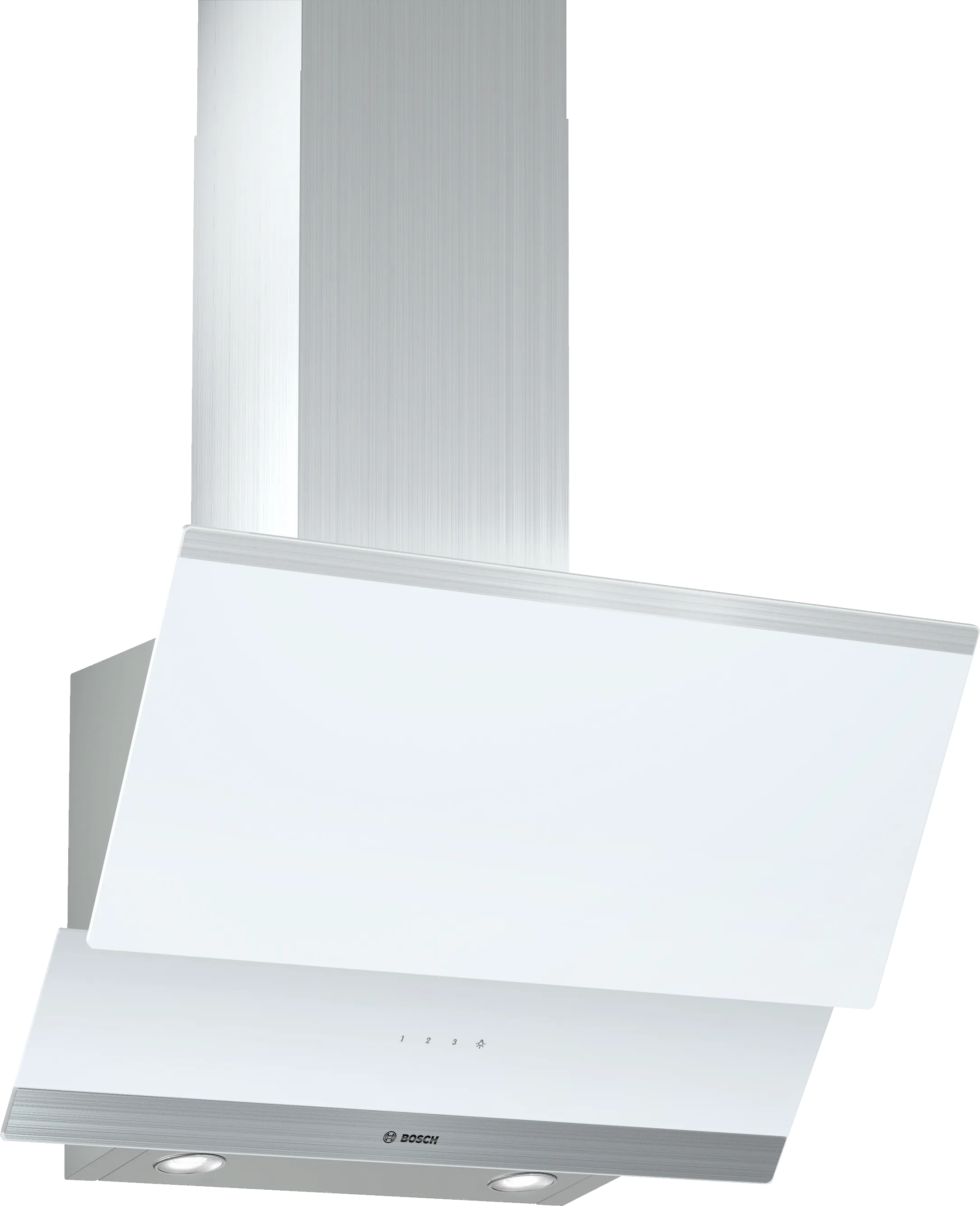 Series 4 divara montajlanmış aspirator 60 cm clear glass white printed 