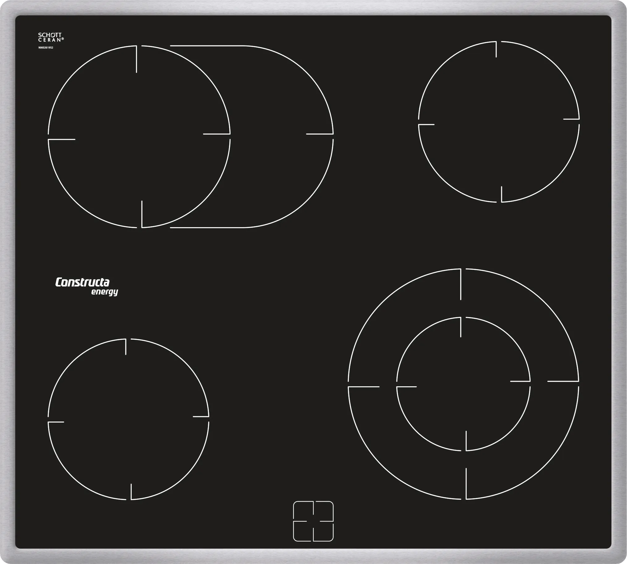  Electric hob 60 cm control panel on the cooker, surface mount with frame