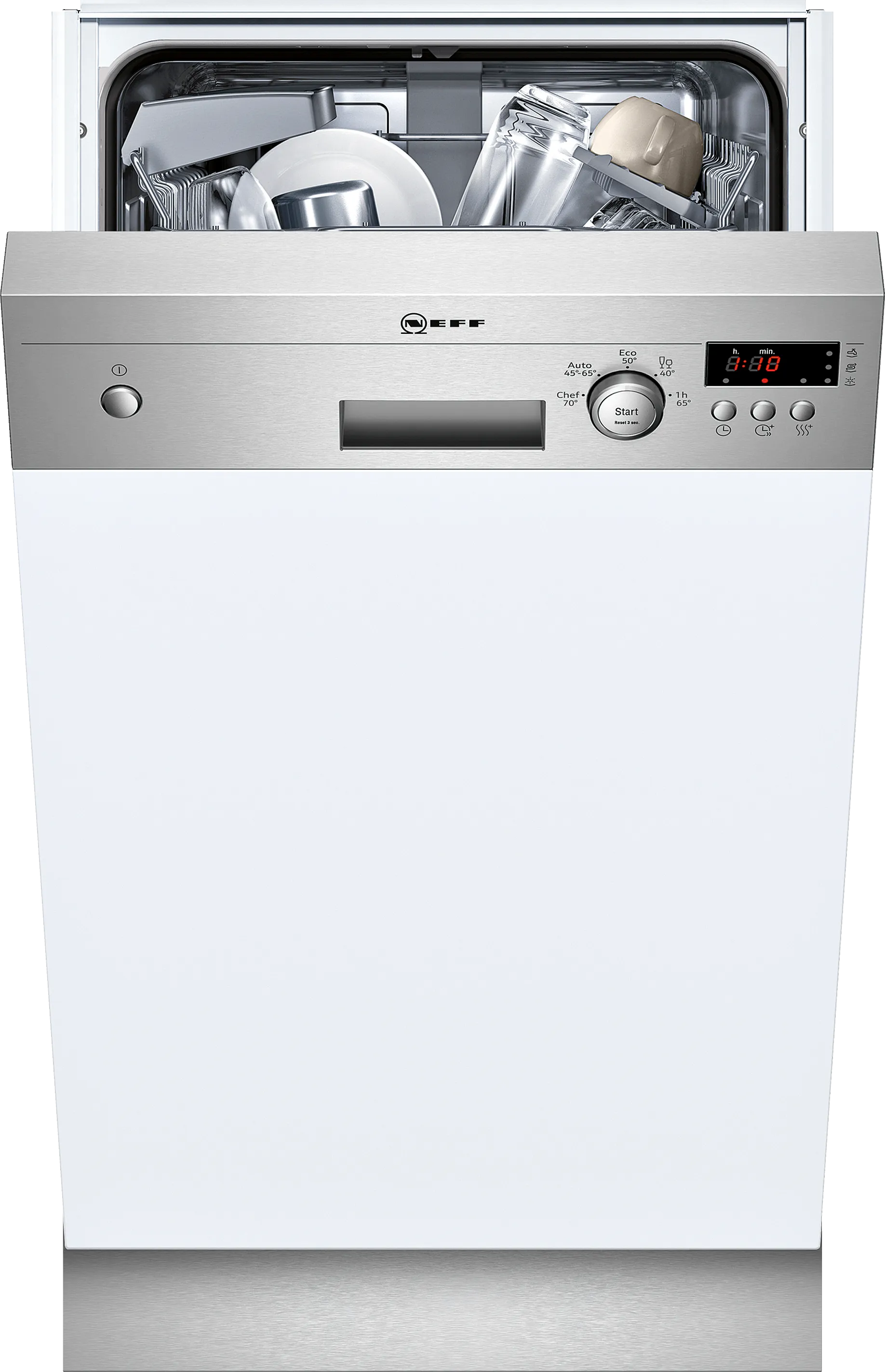 N 30 semi-integrated dishwasher 45 cm Brushed steel