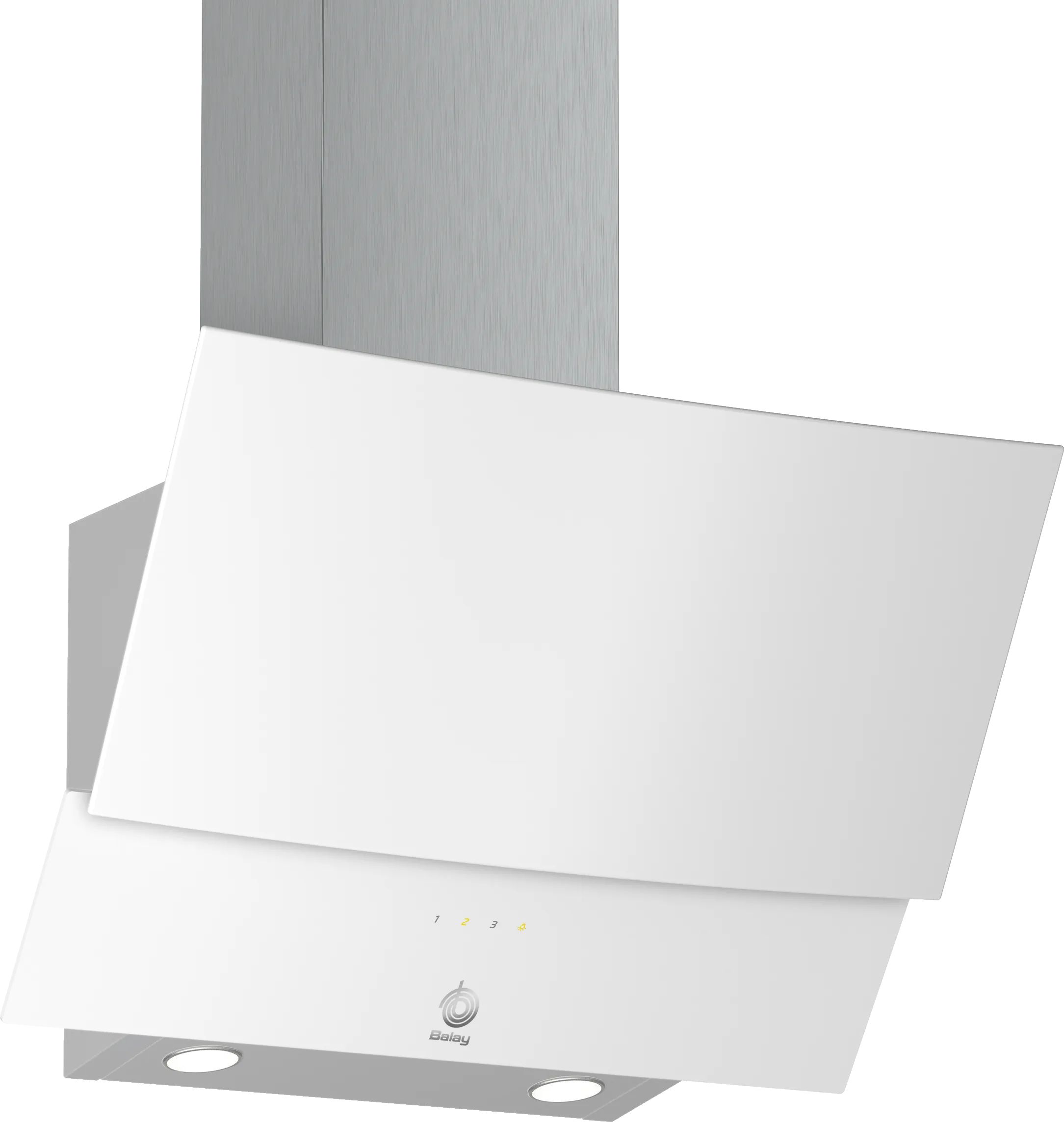 Campana decorativa de pared inclinada 60 cm Cristal blanco 