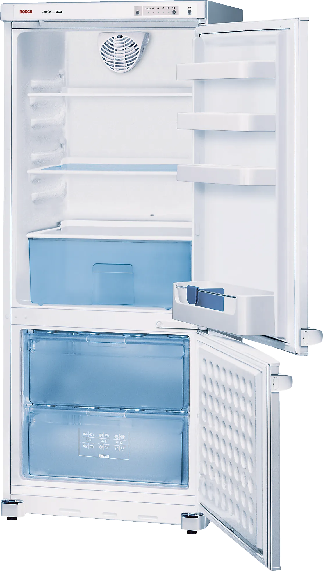  free-standing fridge-freezer with freezer at bottom 155 x 60 cm White