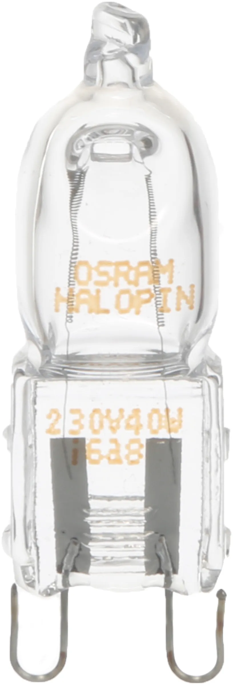Halogen lamp G9, 40W, 230V, 490lm, 2700K, warm white optimal halogen composition for high temperatures 