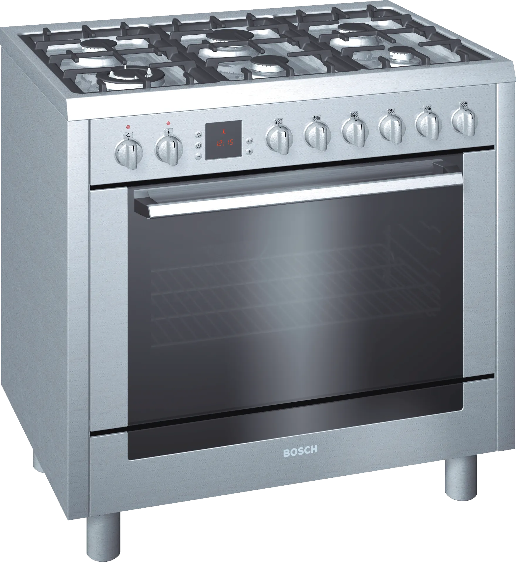 Dual fuel range cooker Stainless steel