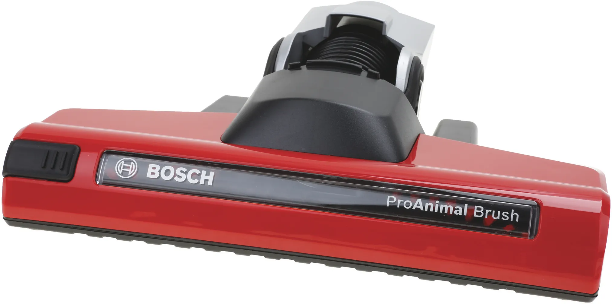 Electric nozzle Bosch; black/red; click-connection; plastic sole; with brush roller; with wheels 