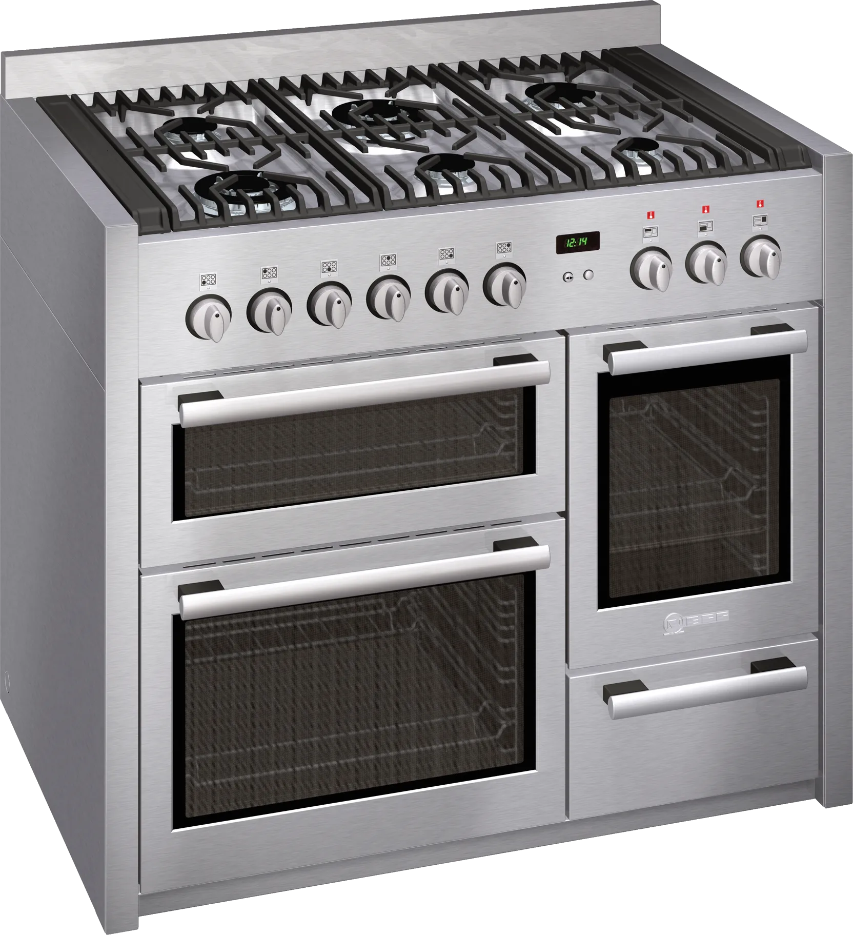 Dual fuel range cooker Stainless steel