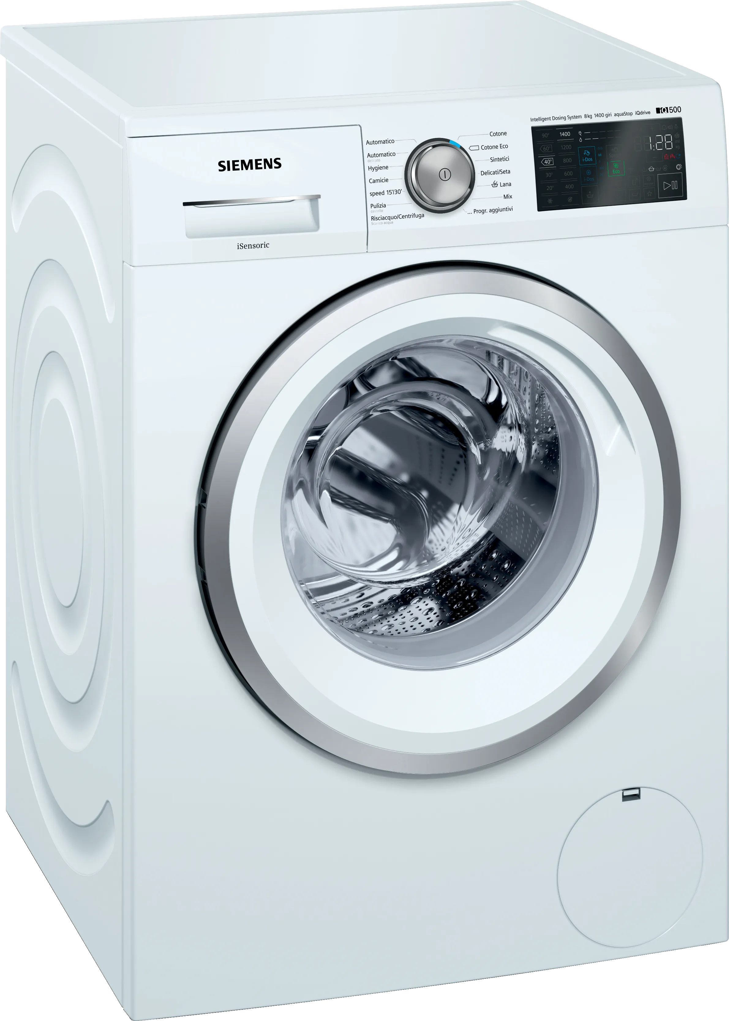 iQ500 washing machine, frontloader fullsize 8 kg 1400 rpm, White