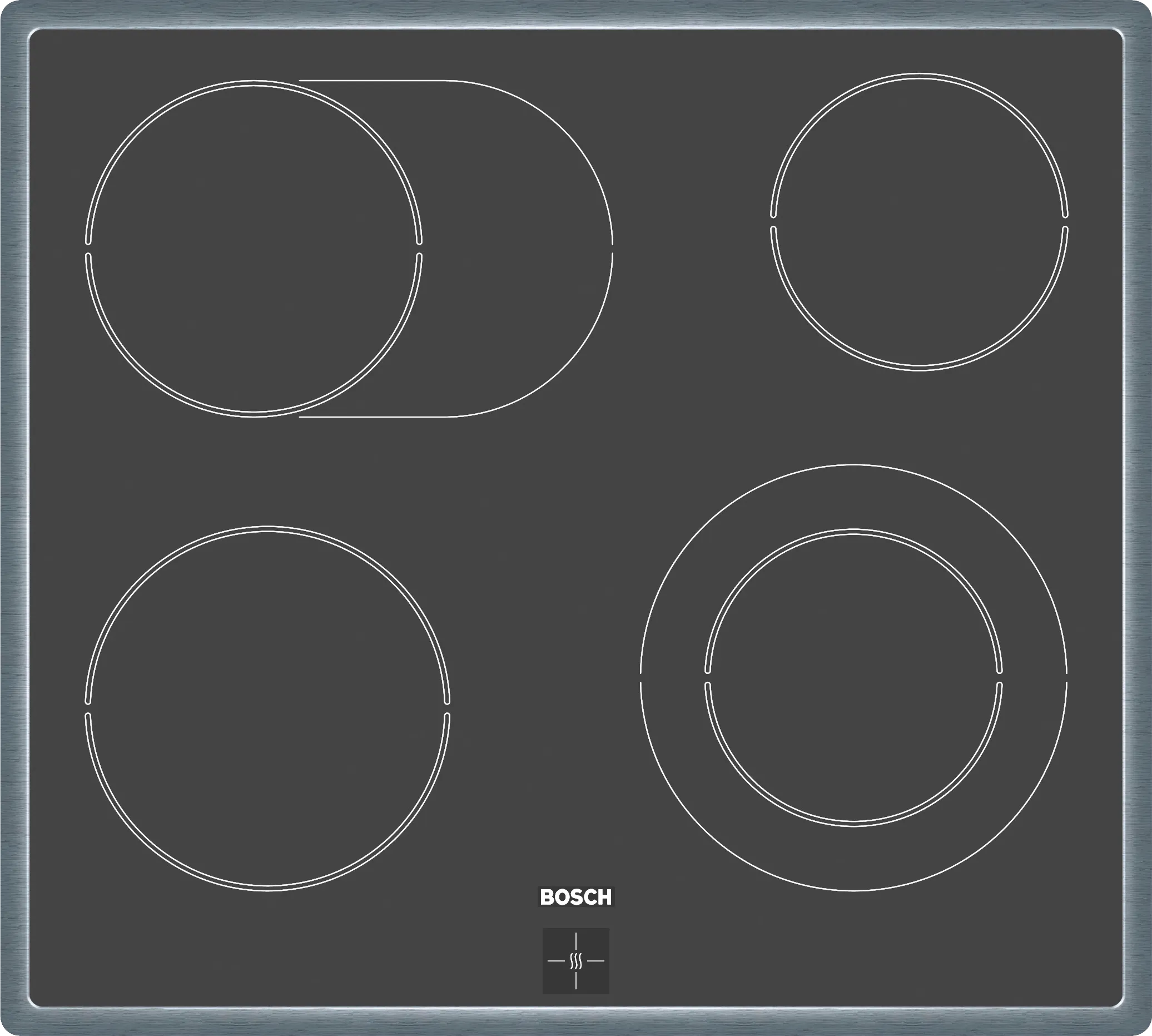  Electric hob 60 cm control panel on the cooker, surface mount with frame