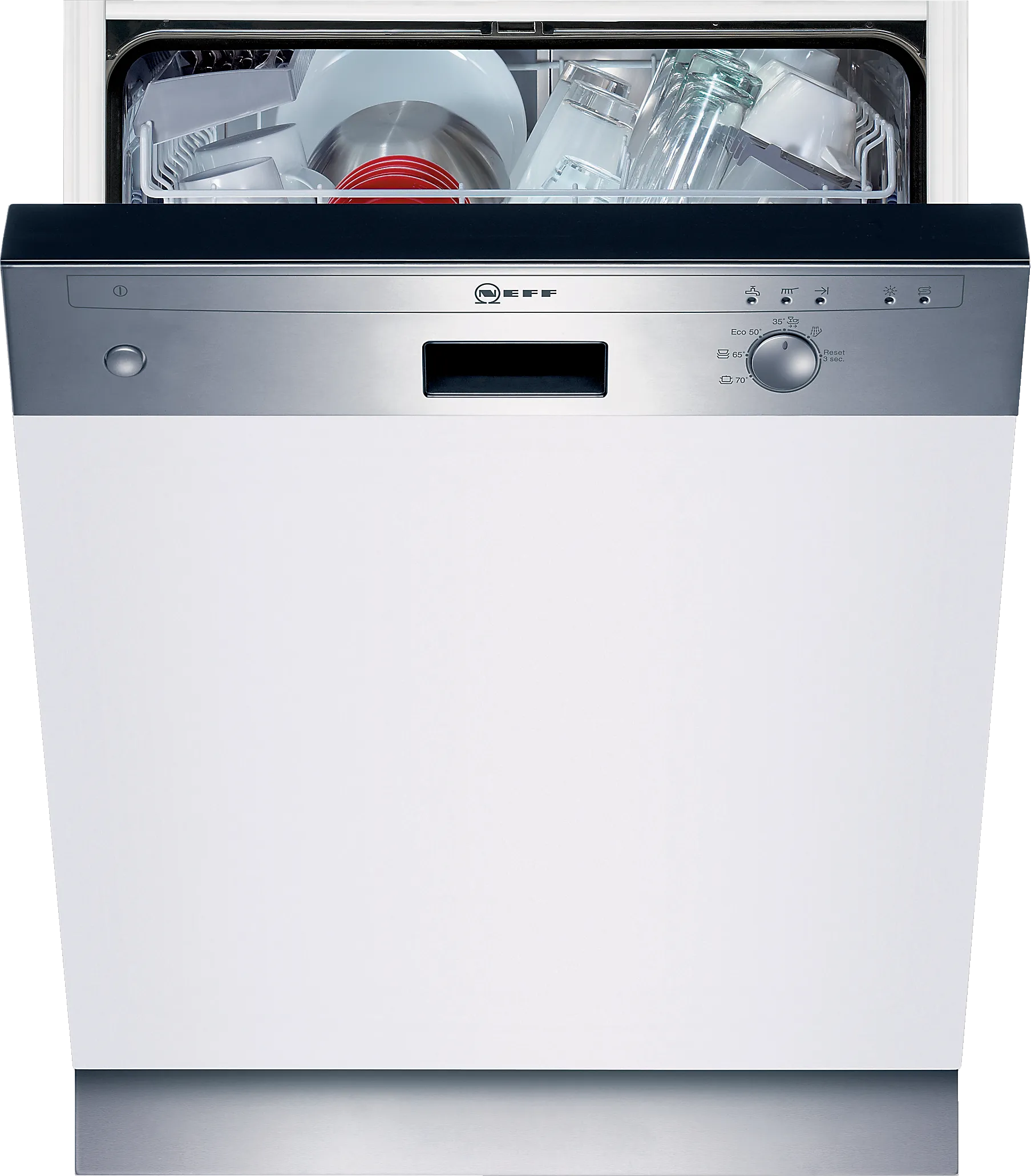 semi-integrated dishwasher 60 cm Brushed steel