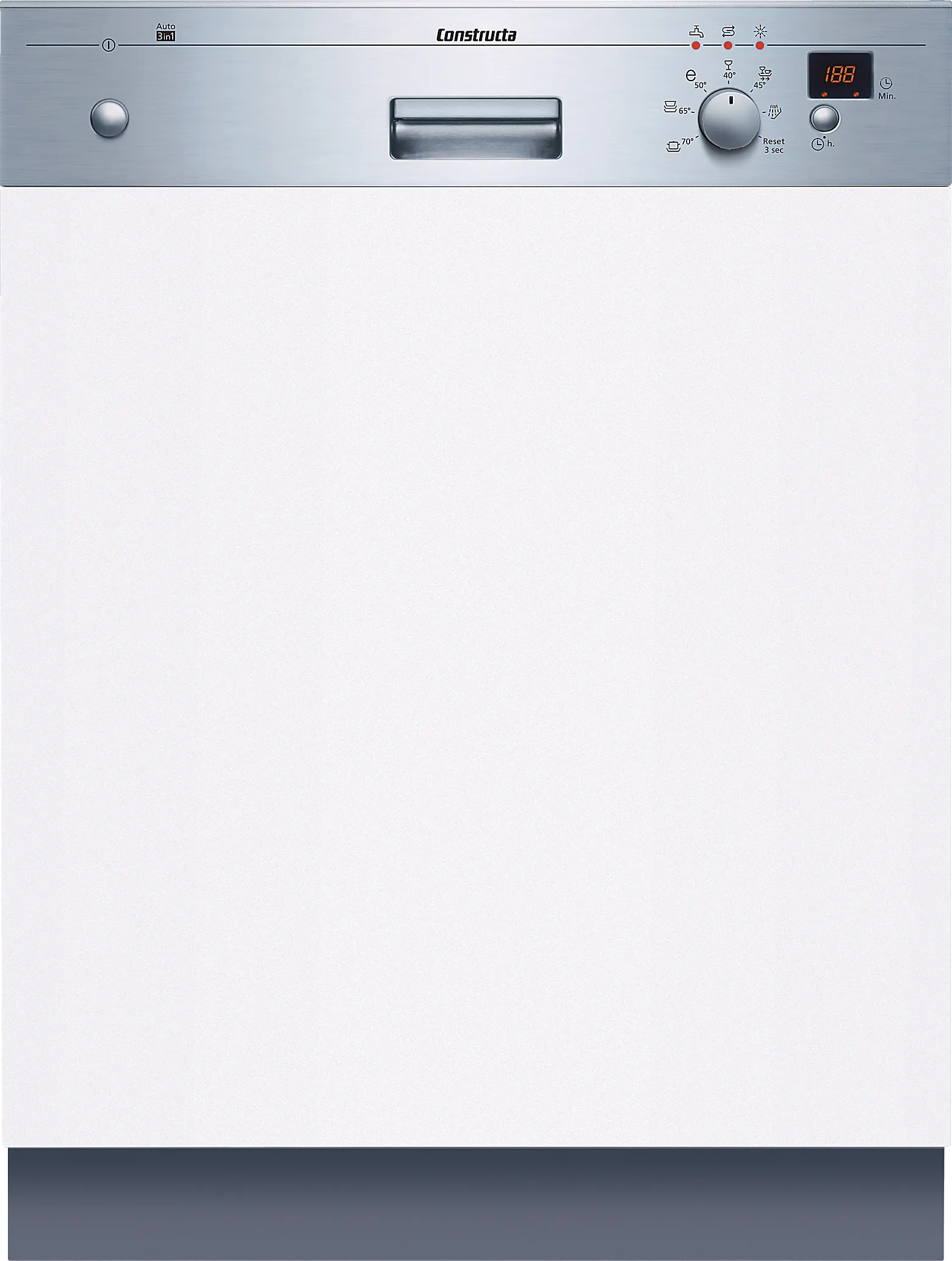  semi-integrated dishwasher 60 cm Brushed steel