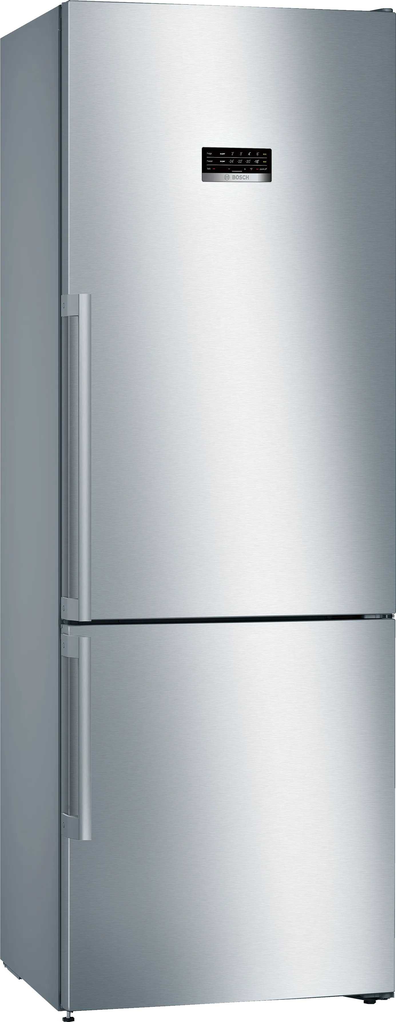 Series 4 free-standing fridge-freezer with freezer at bottom 203 x 70 cm Brushed steel anti-fingerprint 