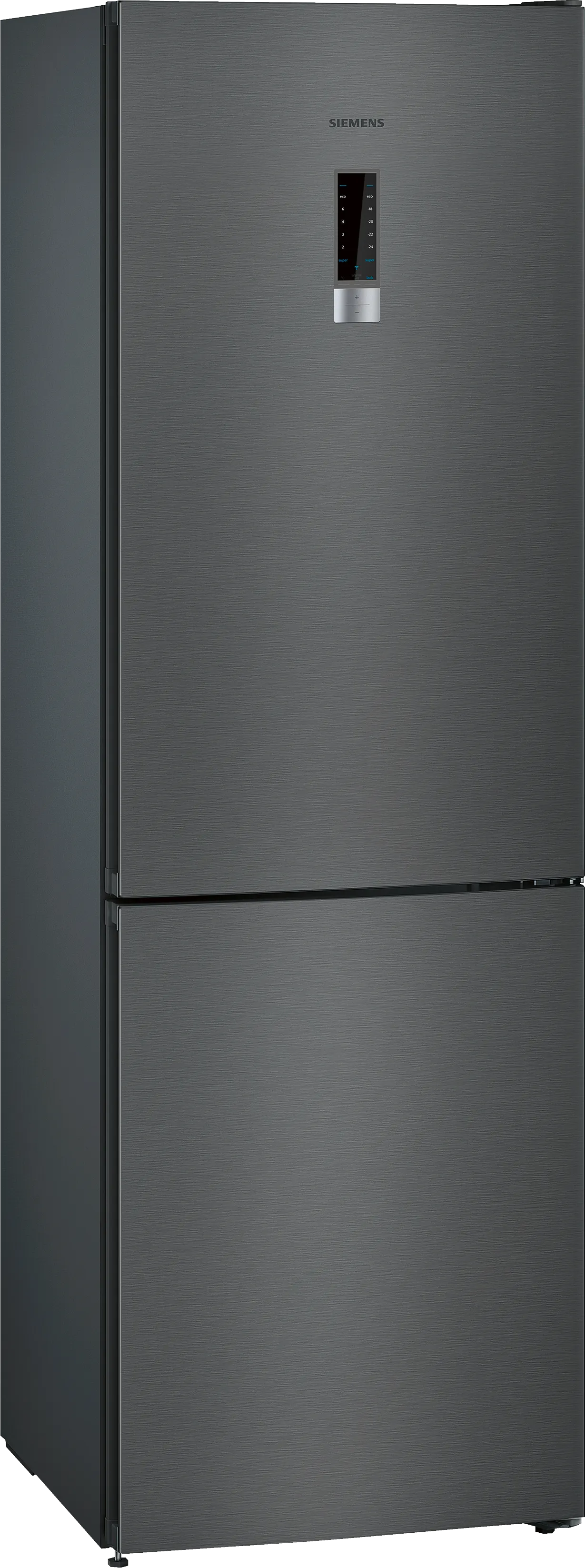iQ300 free-standing fridge-freezer with freezer at bottom 186 x 60 cm BlackSteel, Total noFrost