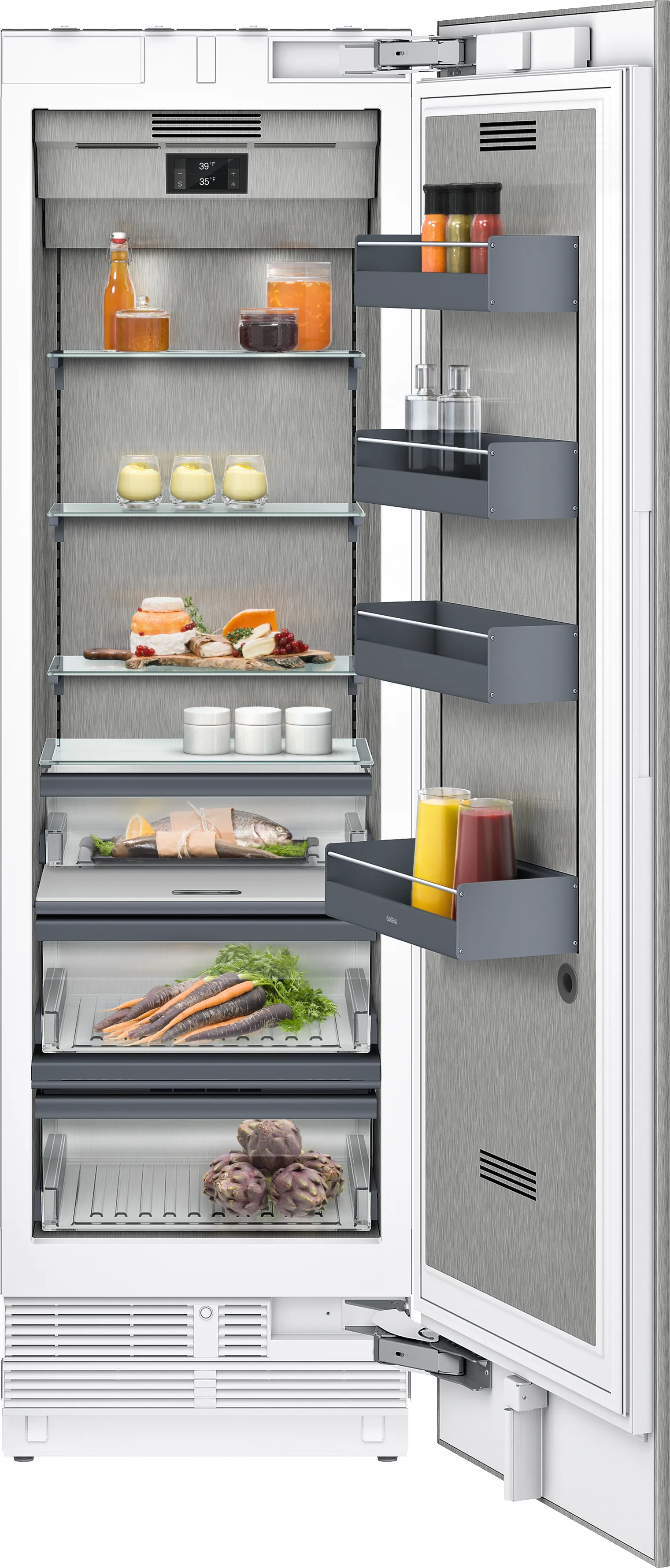 400 series Vario built-in fridge with freezer section 24'' Softclose® Flat Hinge 