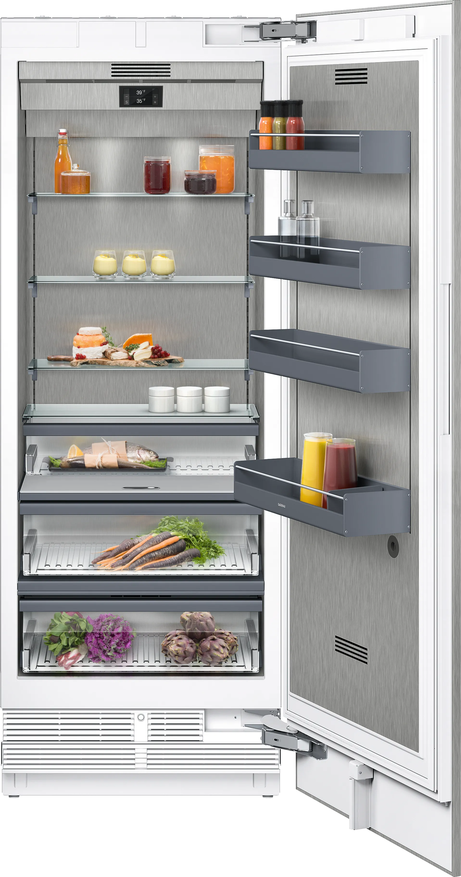 400 series Vario built-in fridge with freezer section 30'' Softclose® Flat Hinge 