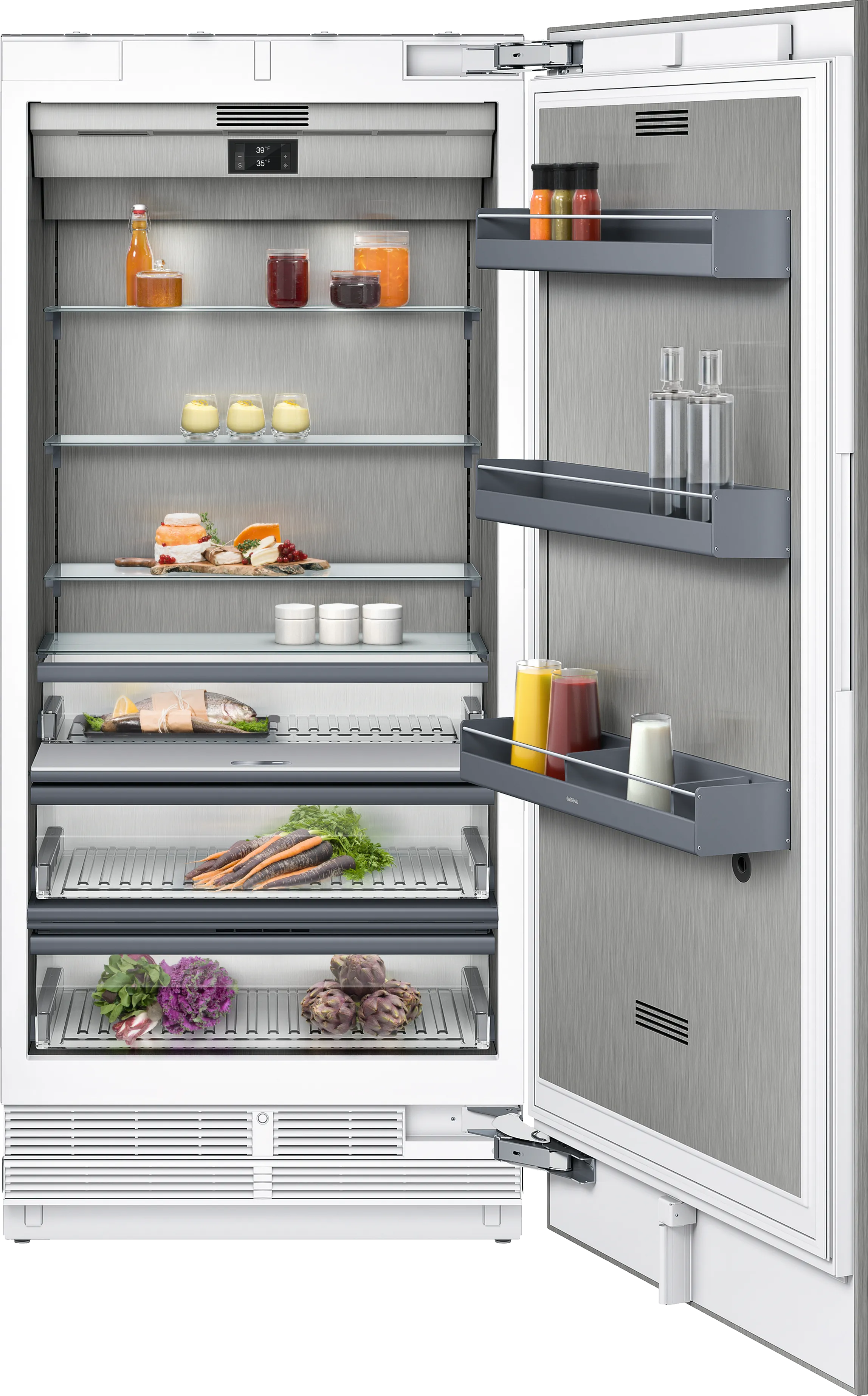 400 series Vario built-in fridge with freezer section 36'' Softclose® Flat Hinge 