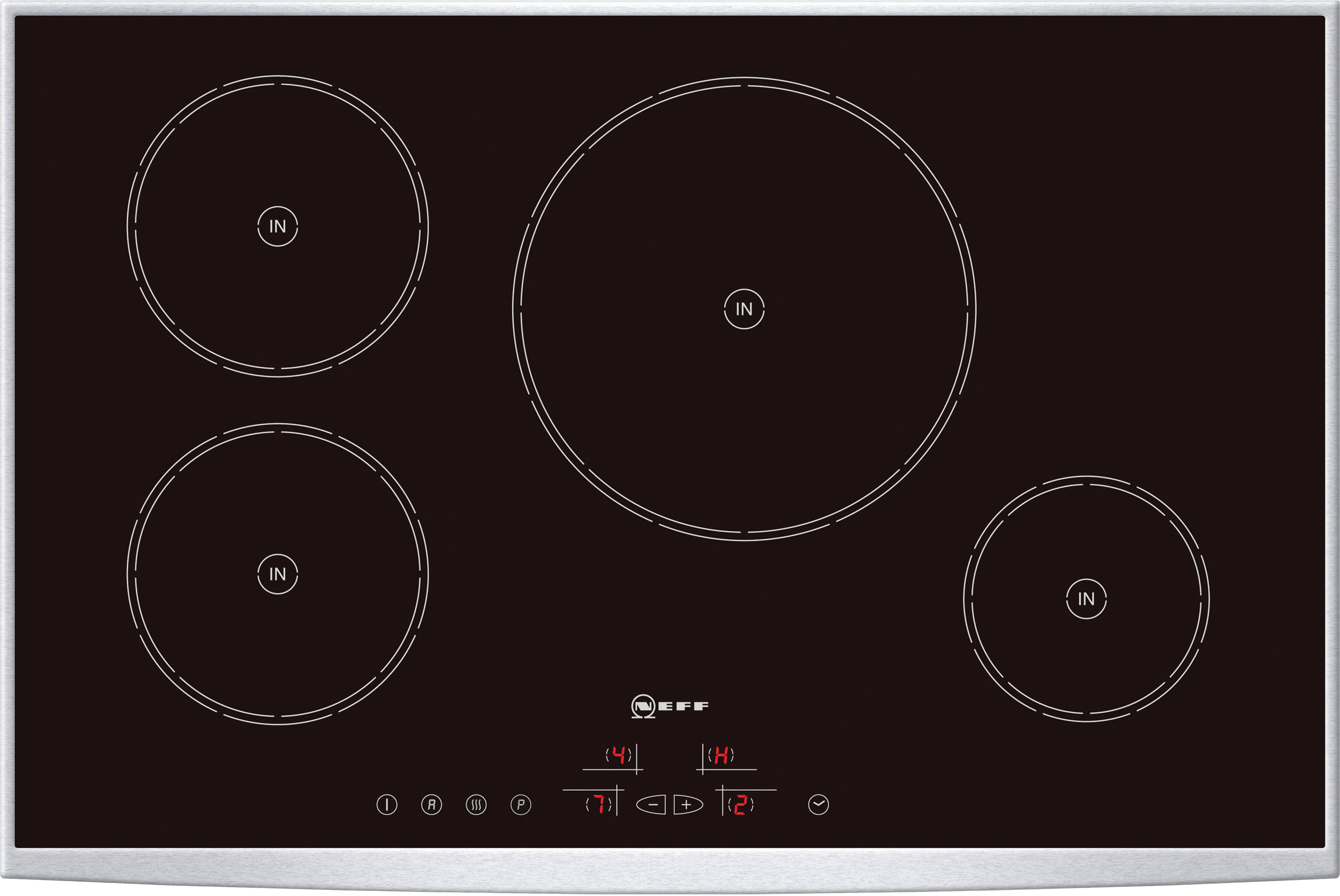  Induction hob 80 cm Black, surface mount with frame