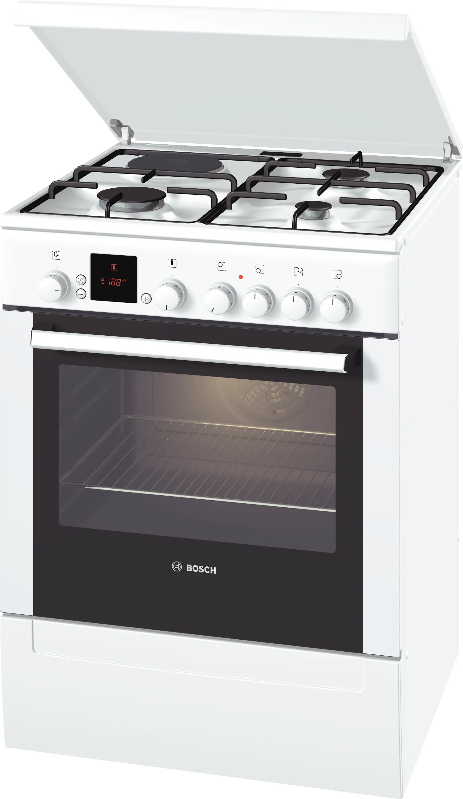 Freestanding dual fuel cooker White