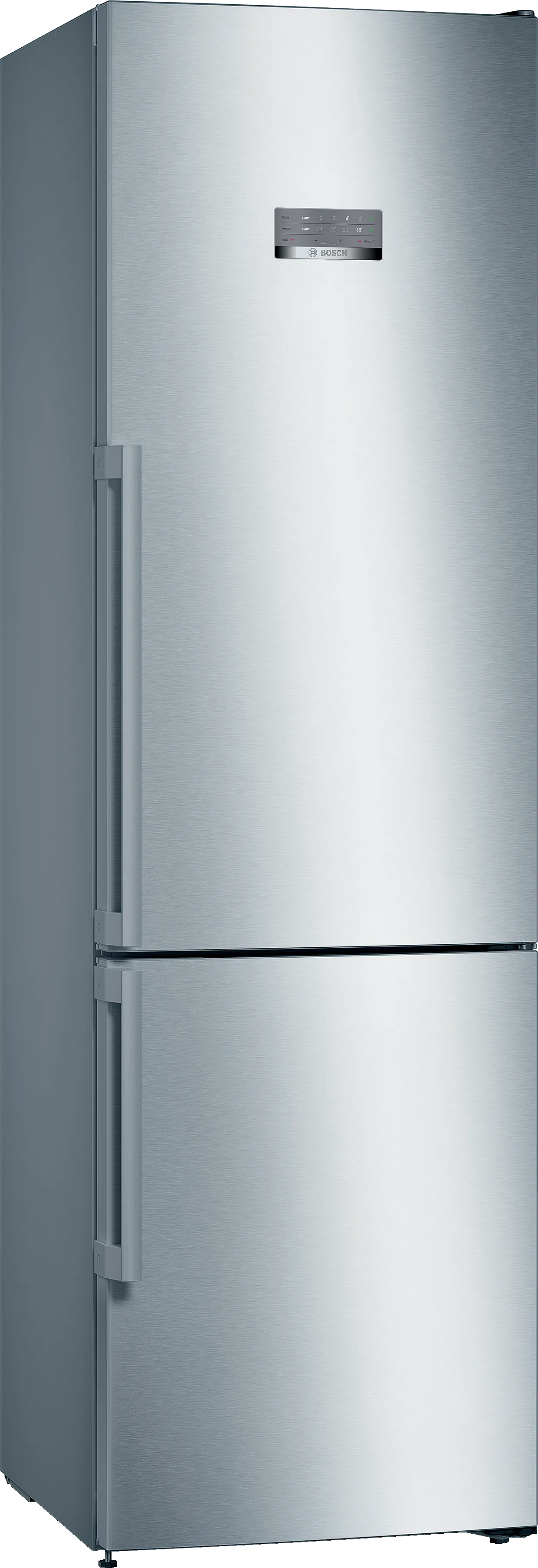 Série 4 free-standing fridge-freezer with freezer at bottom 203 x 60 cm Inox AntiFingerprint 