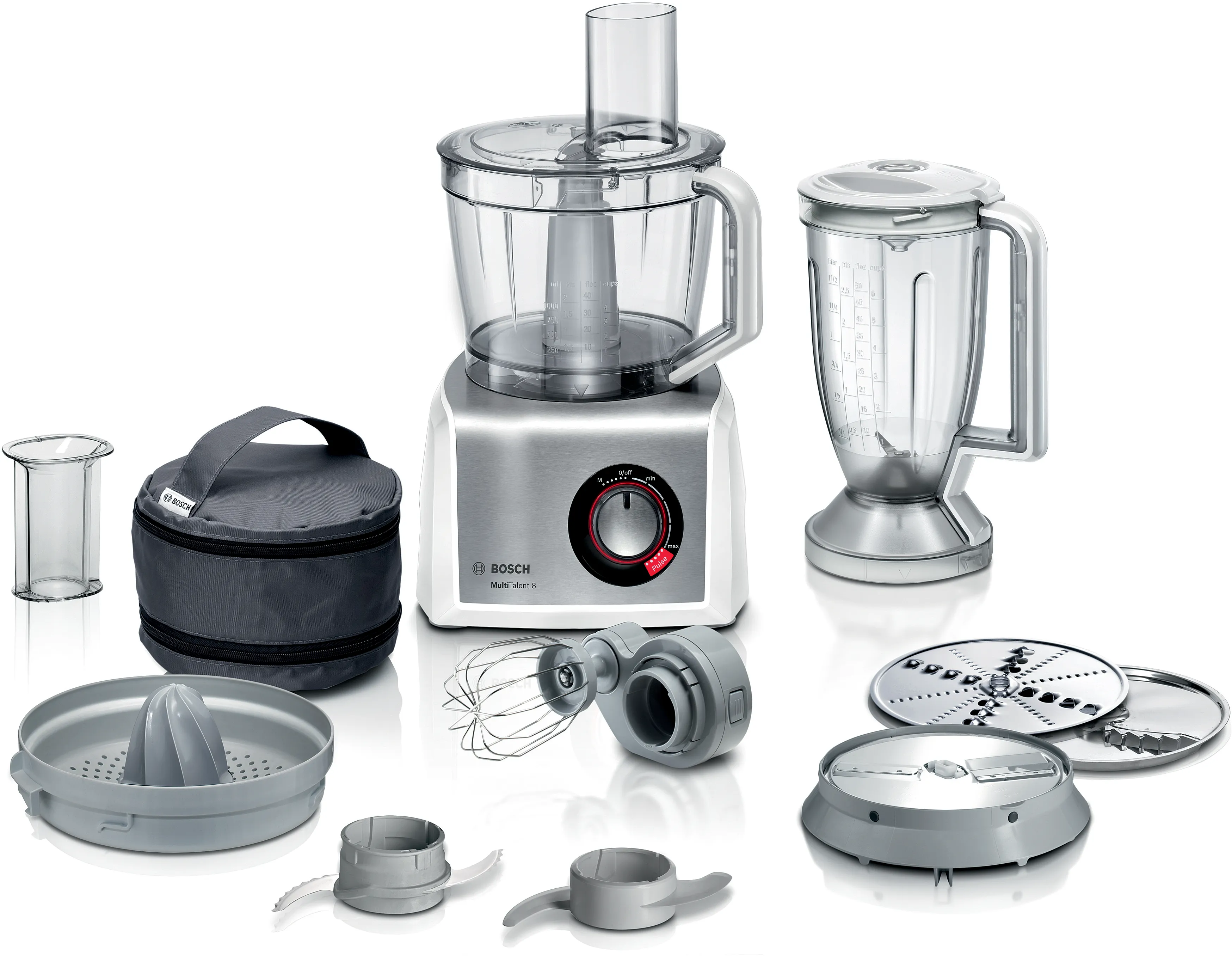 Food processor MultiTalent 8 1200 W White, Brushed stainless steel 