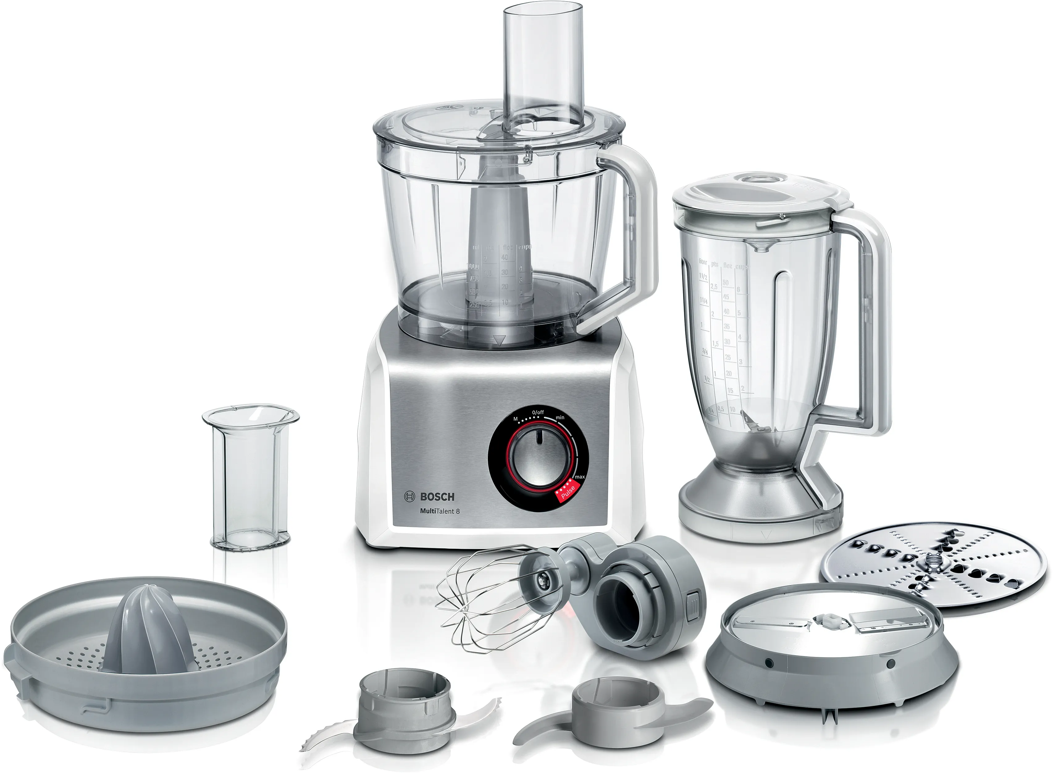 Food processor MultiTalent 8 1250 W White, Brushed stainless steel 
