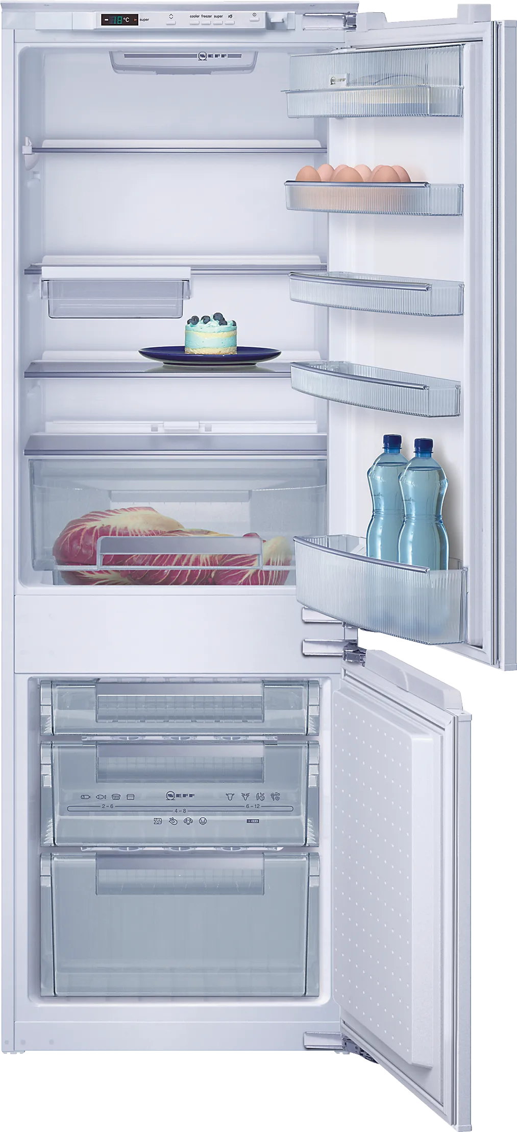 K9614X8 built-in fridge-freezer with freezer at bottom | NEFF