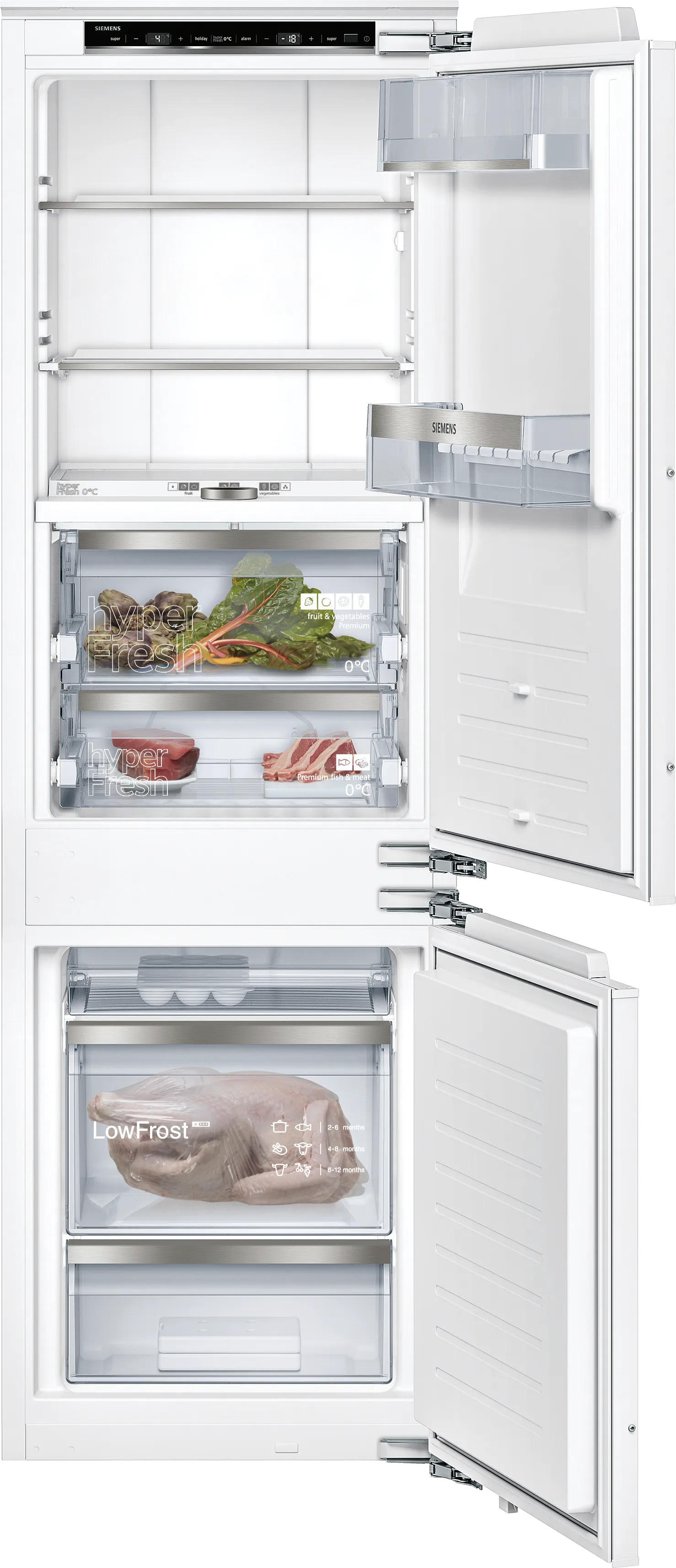 iQ700 Réfrigérateur-congélateur intégrable avec compartiment congélation en bas 177.2 x 55.8 cm charnières pantographes 