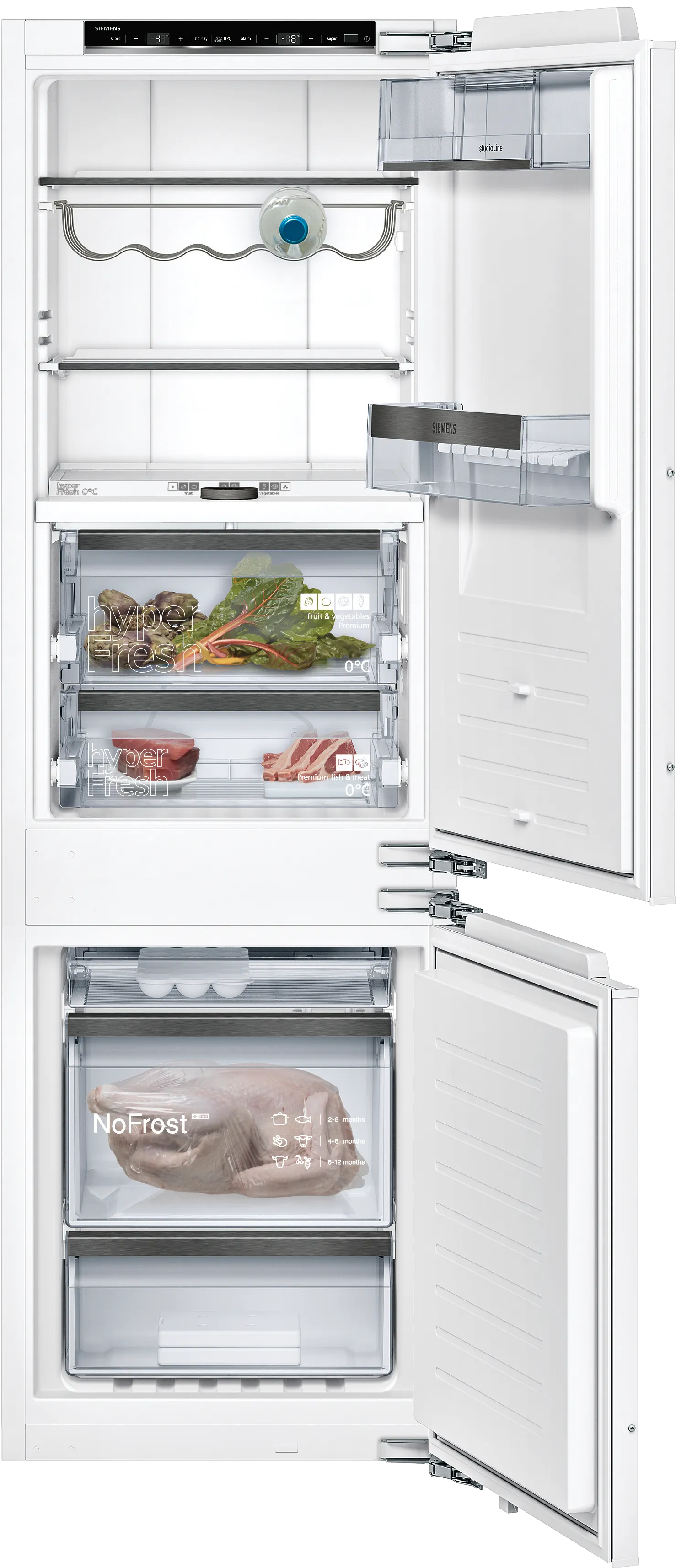 iQ700 built-in fridge-freezer with freezer at bottom 177.2 x 55.8 cm soft close flat hinge 