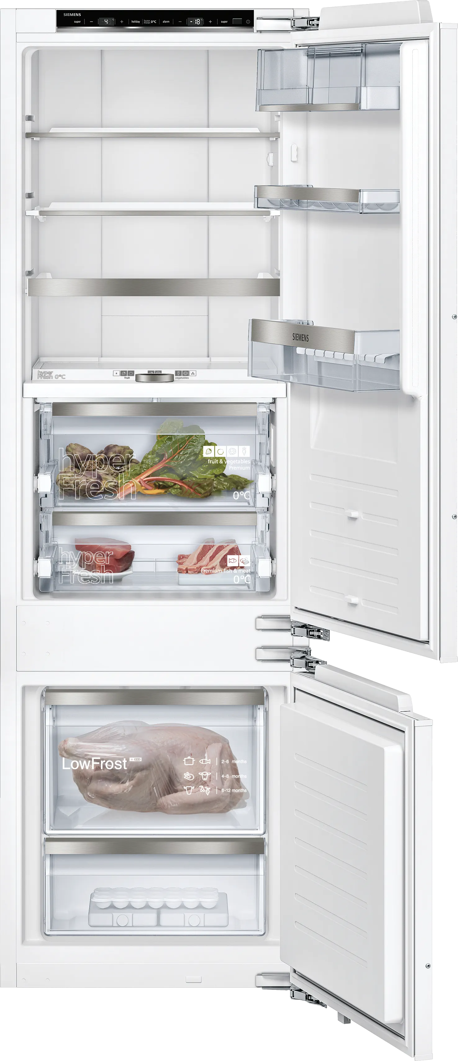 iQ700 Réfrigérateur-congélateur intégrable avec compartiment congélation en bas 177.2 x 55.8 cm charnières pantographes 