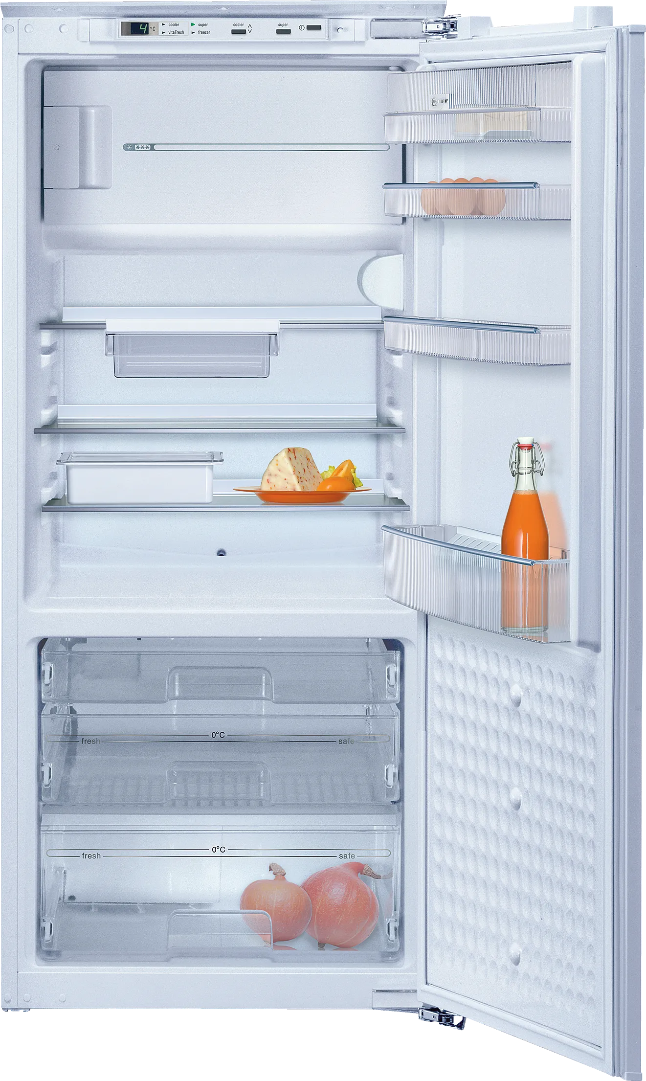 built-in fridge with freezer section 122.5 x 56 cm flat hinge
