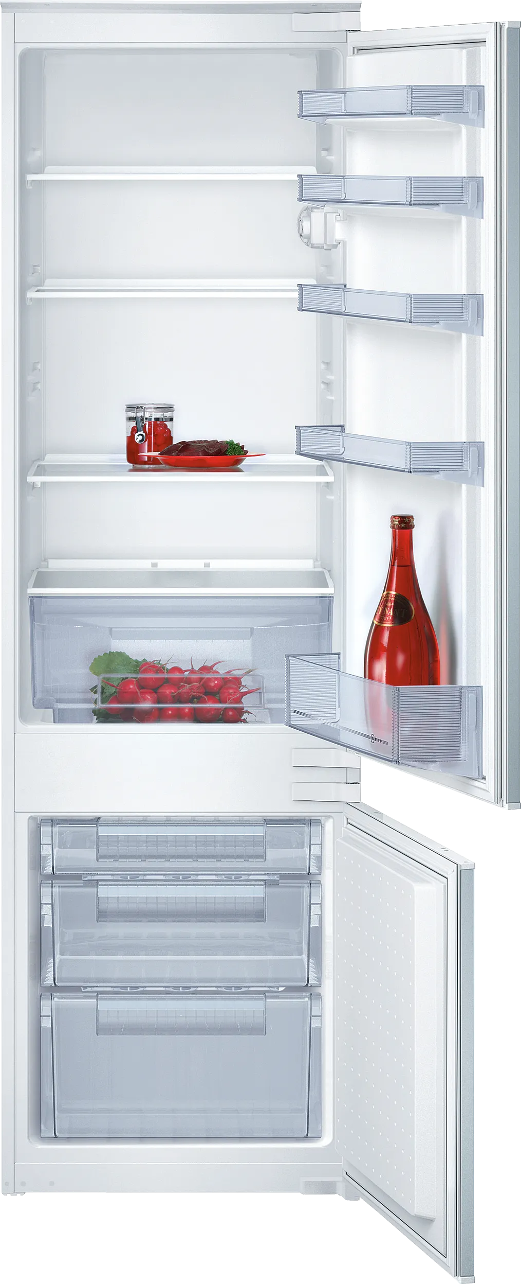  built-in fridge-freezer with freezer at bottom 177.2 x 54.1 cm sliding hinge
