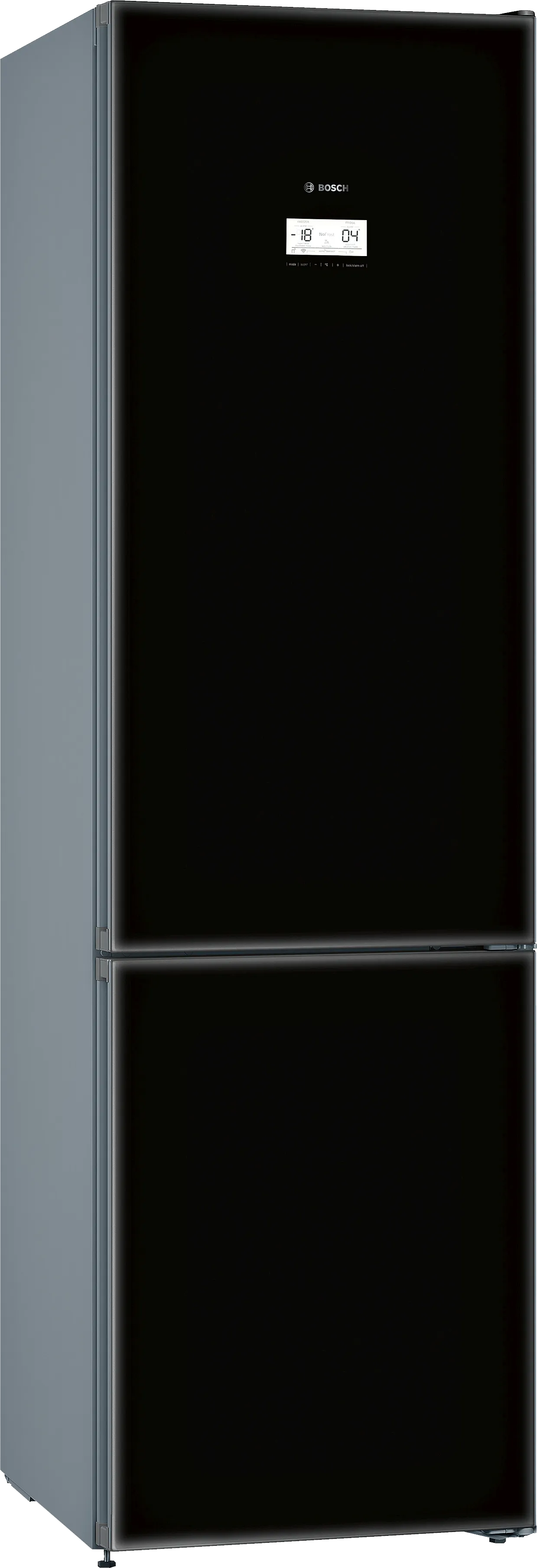 Серія 6 Окремовстановлюваний холодильник з нижньою морозильною камерою 203 x 60 cm Чорний 