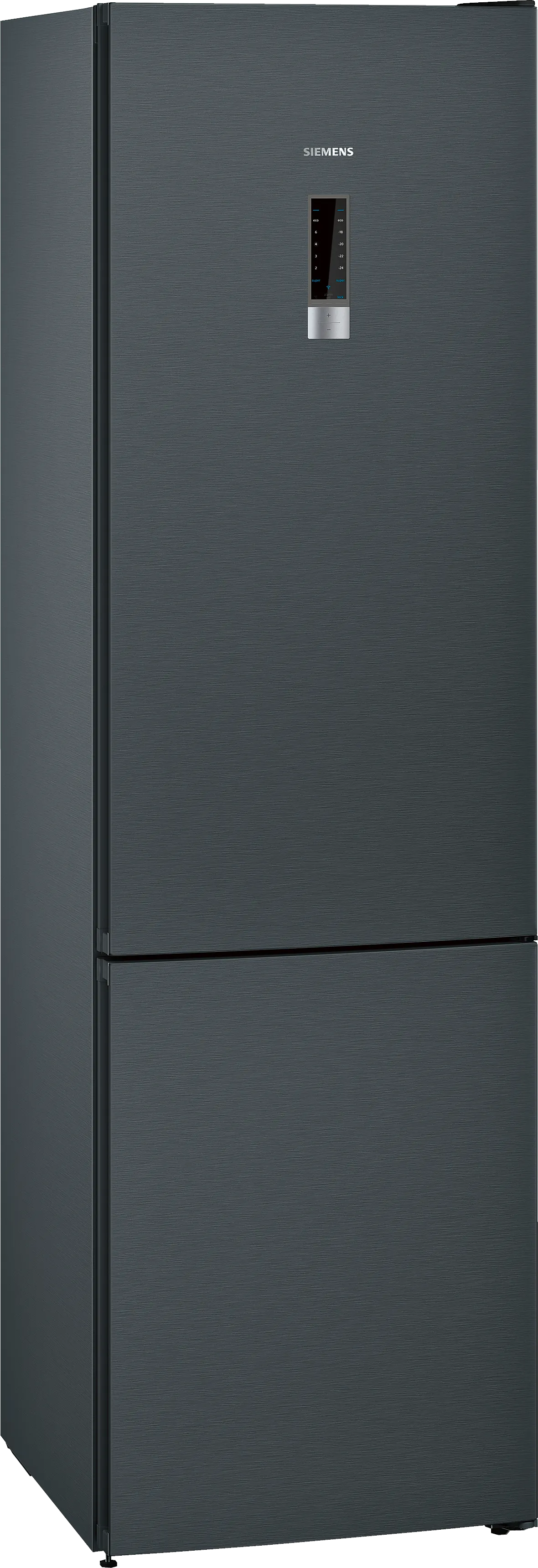 iQ300 Окремовстановлюваний холодильник з нижньою морозильною камерою 203 x 60 cm Чорна нерж. сталь 