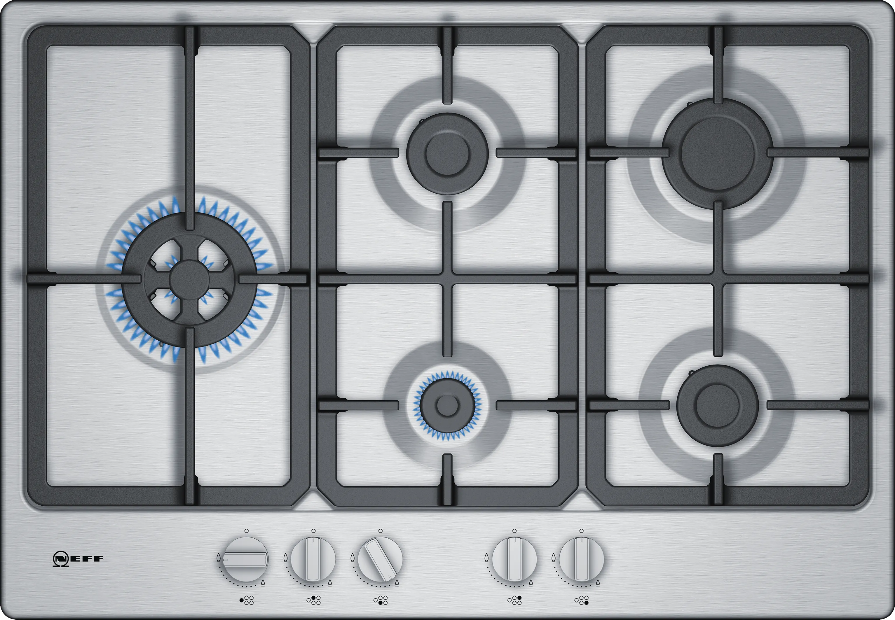 N 50 Gas hob 75 cm Stainless steel