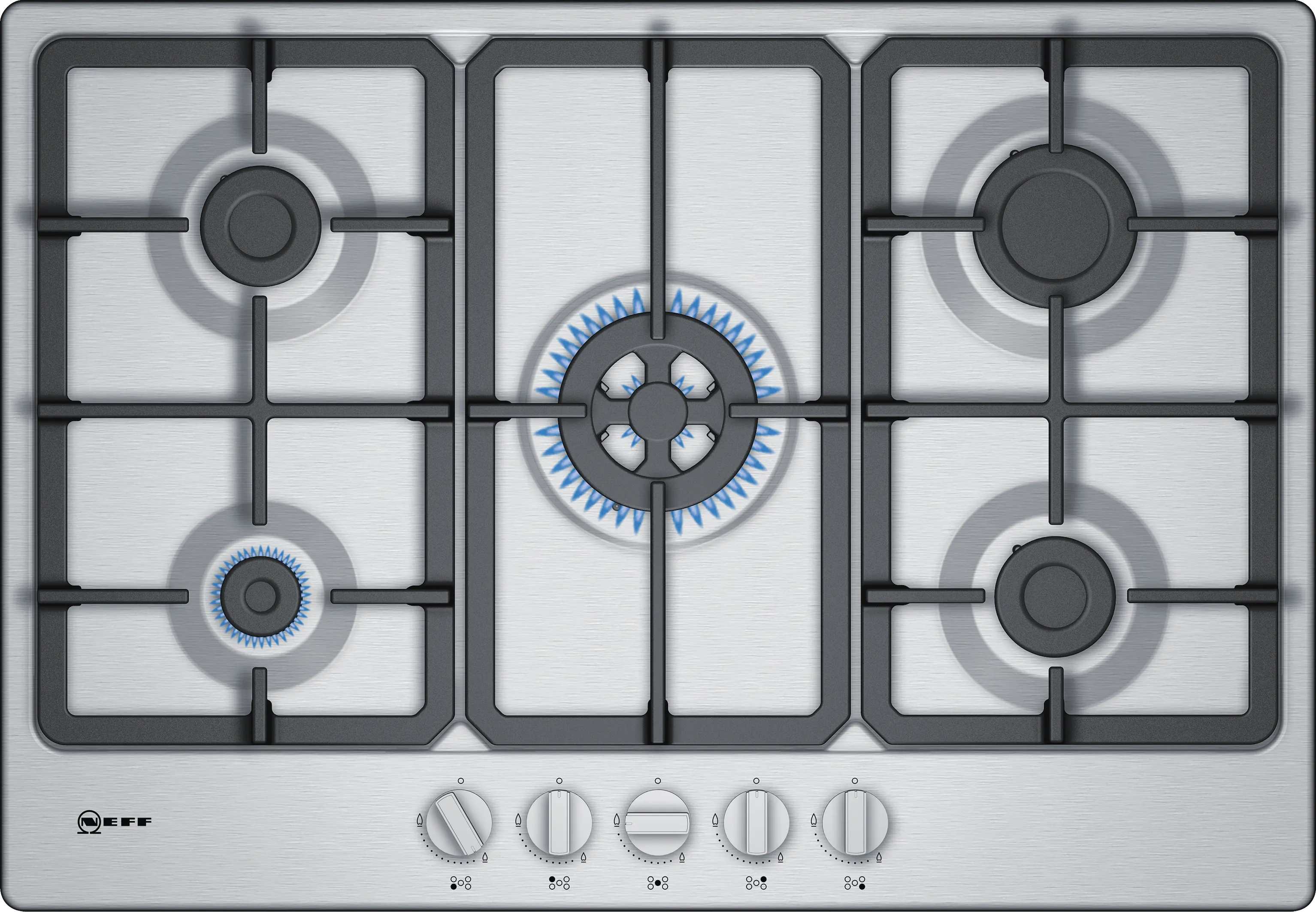 N 50 Gas hob 75 cm Stainless steel 