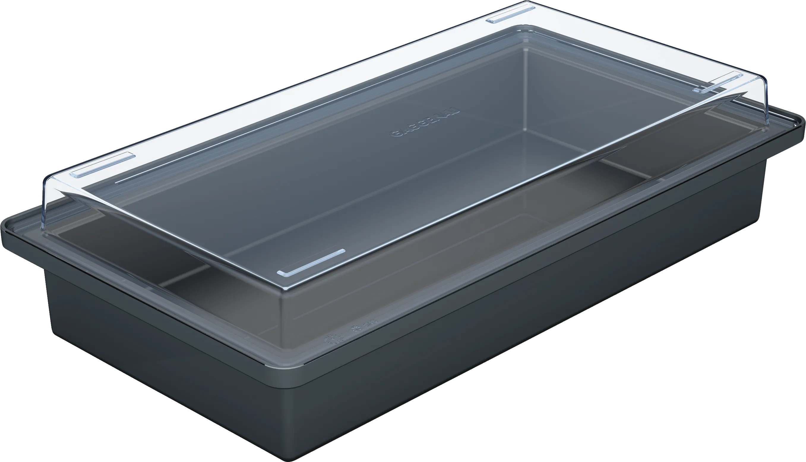 Behållare Förvaringsbox med transparent lock, antracit Passar till alla kylskåp 