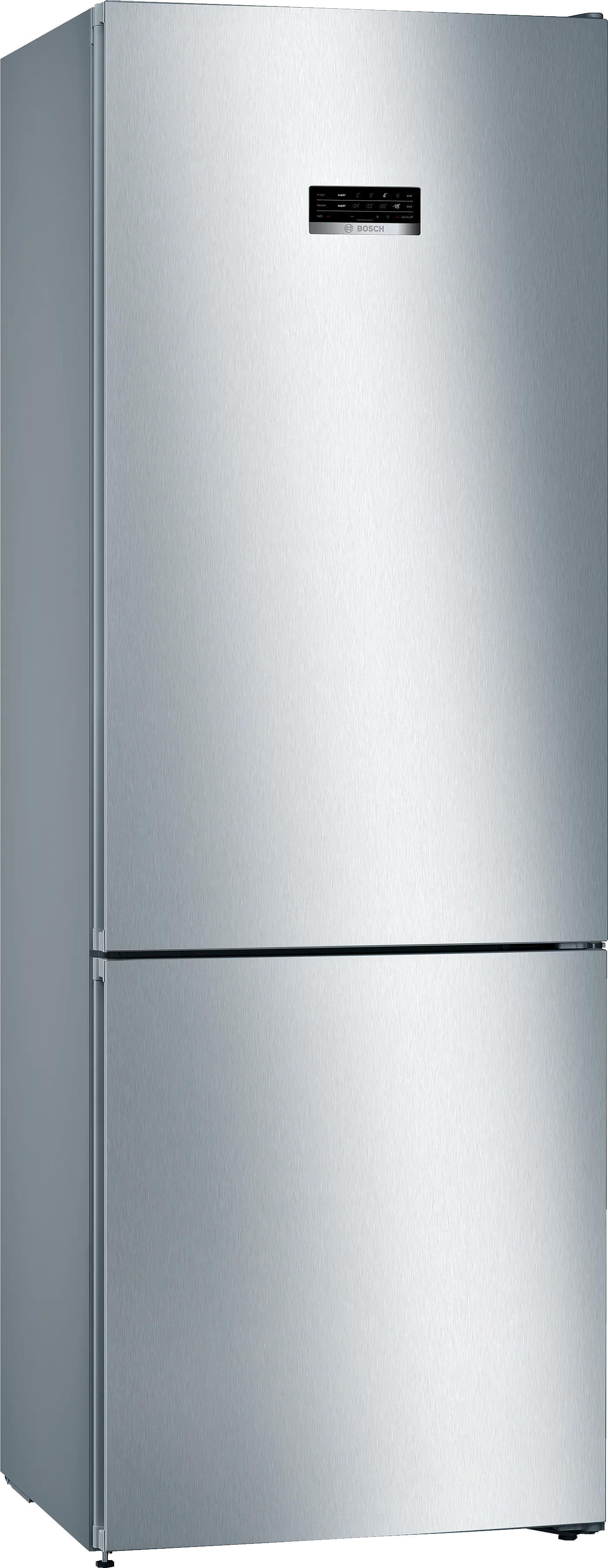 Серия 4 Отдельно стоящий холодильник с нижней морозильной камерой 203 x 70 cm Имитация нерж. стали 