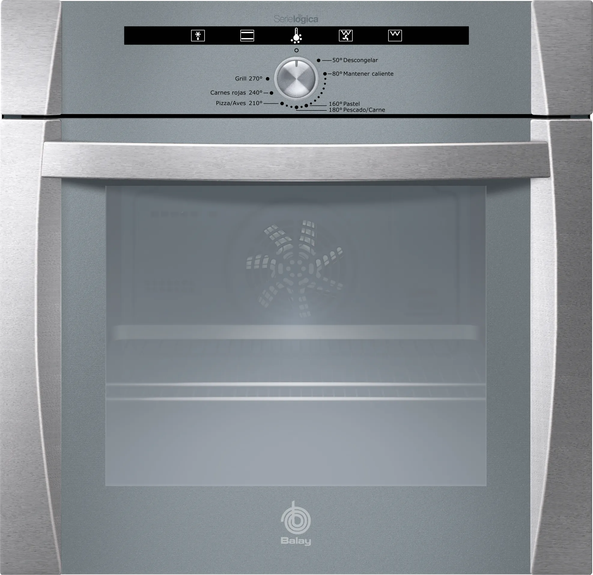 Built-in oven 60 x 60 cm Cristal black - stainlesss steel