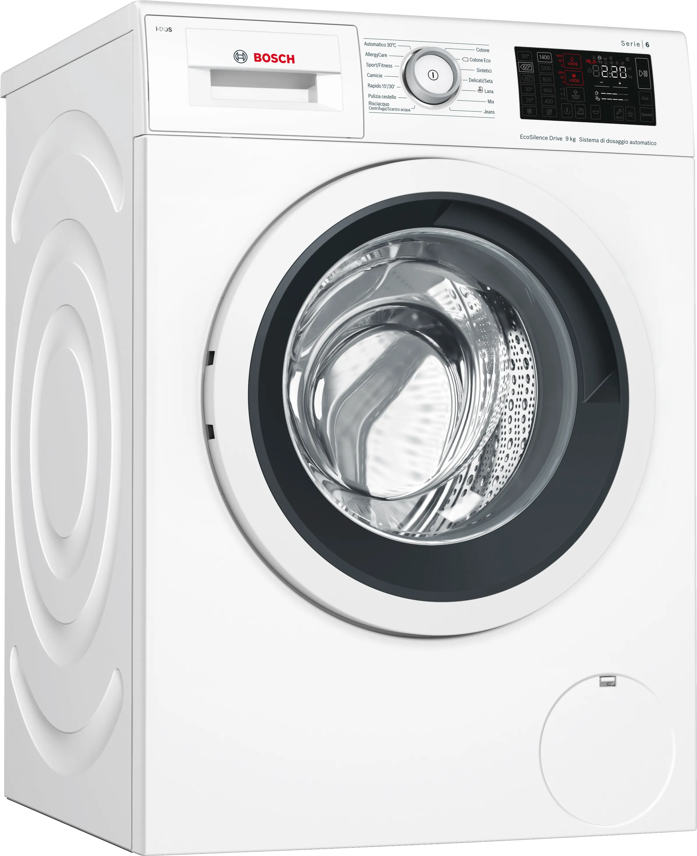 Series 6 washing machine, frontloader fullsize 9 kg 1400 rpm, White