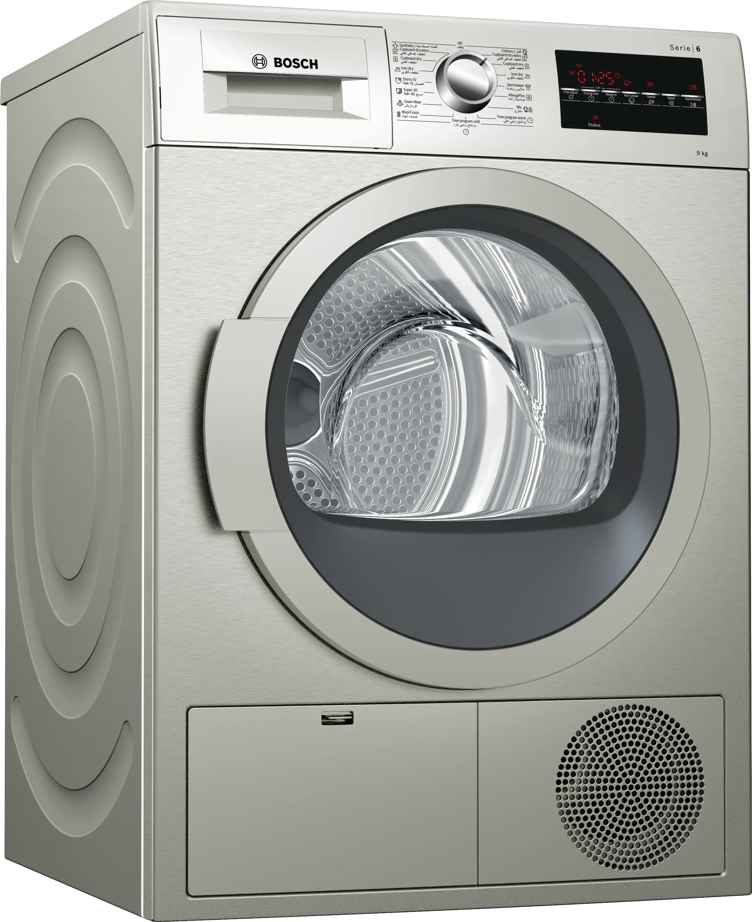 Series 6 condenser tumble dryer 9 kg Silver inox