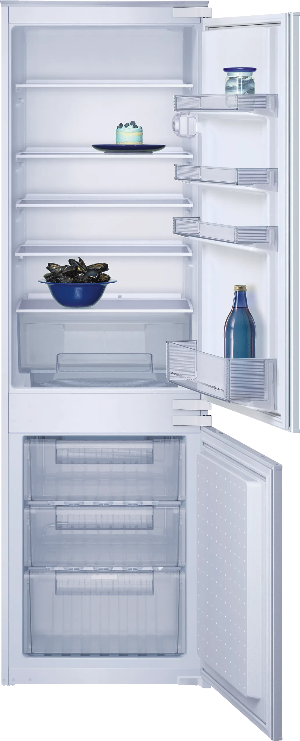 N 30 built-in fridge-freezer with freezer at bottom 177.2 x 54.1 cm sliding hinge