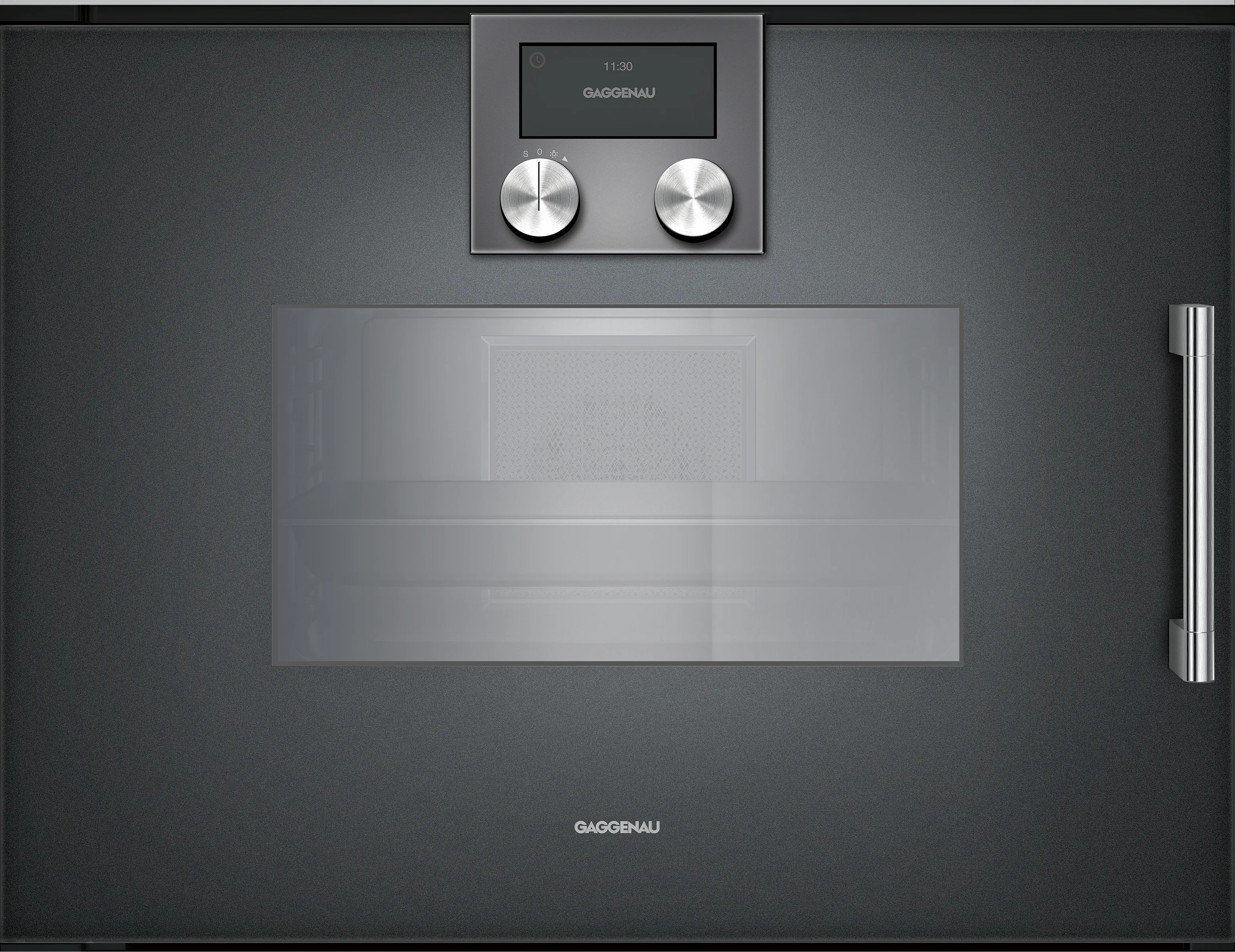 200 series Built-in compact oven with steam function 60 x 45 cm Door hinge: Left, Gaggenau Anthracite 