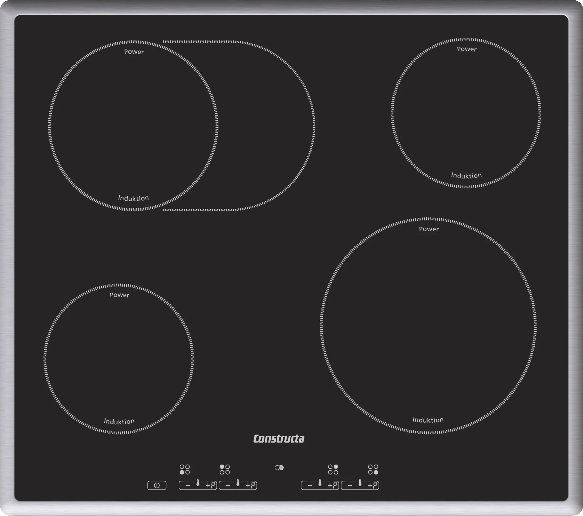  Induction hob 60 cm Black, surface mount with frame