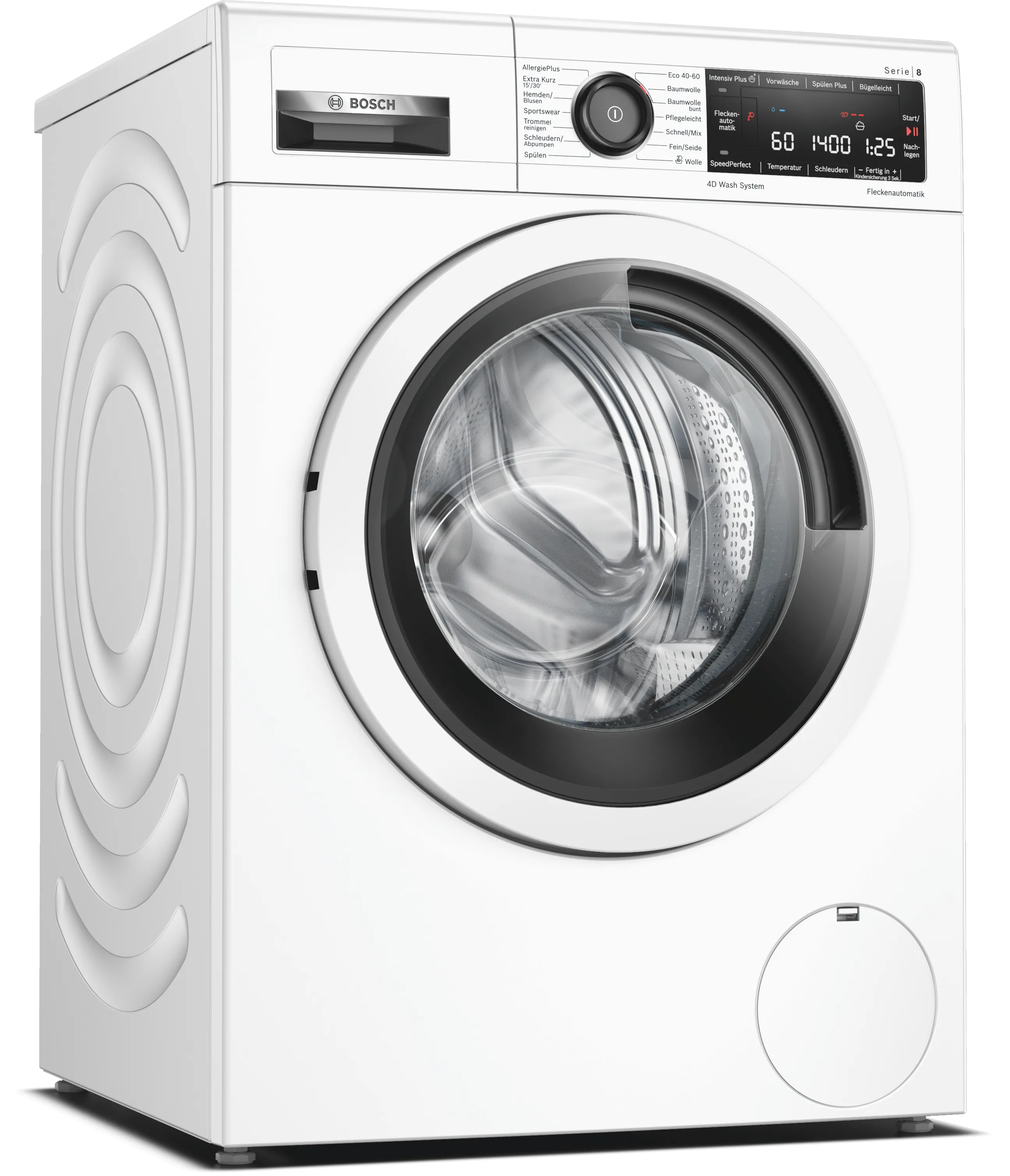Series 8 washing machine, frontloader fullsize 9 kg 1400 rpm, White